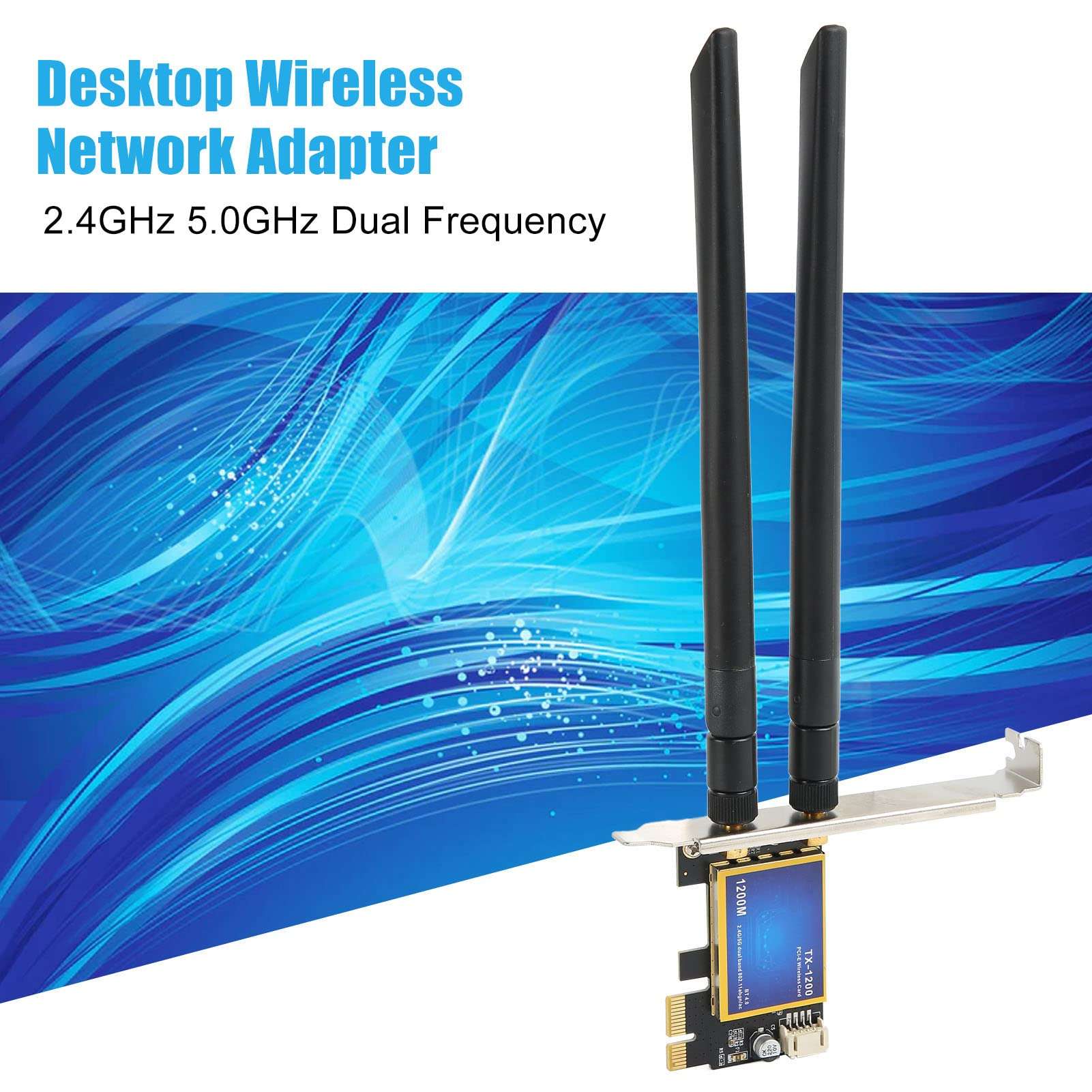 PCIE WiFi Card, Dual Band Wireless PCI Express Adapter, 1200Mbps Bluetooth 4.0 PCIE WiFi Card, Desktop Wireless Network Adapter Supports Windows 7 8 10 3
