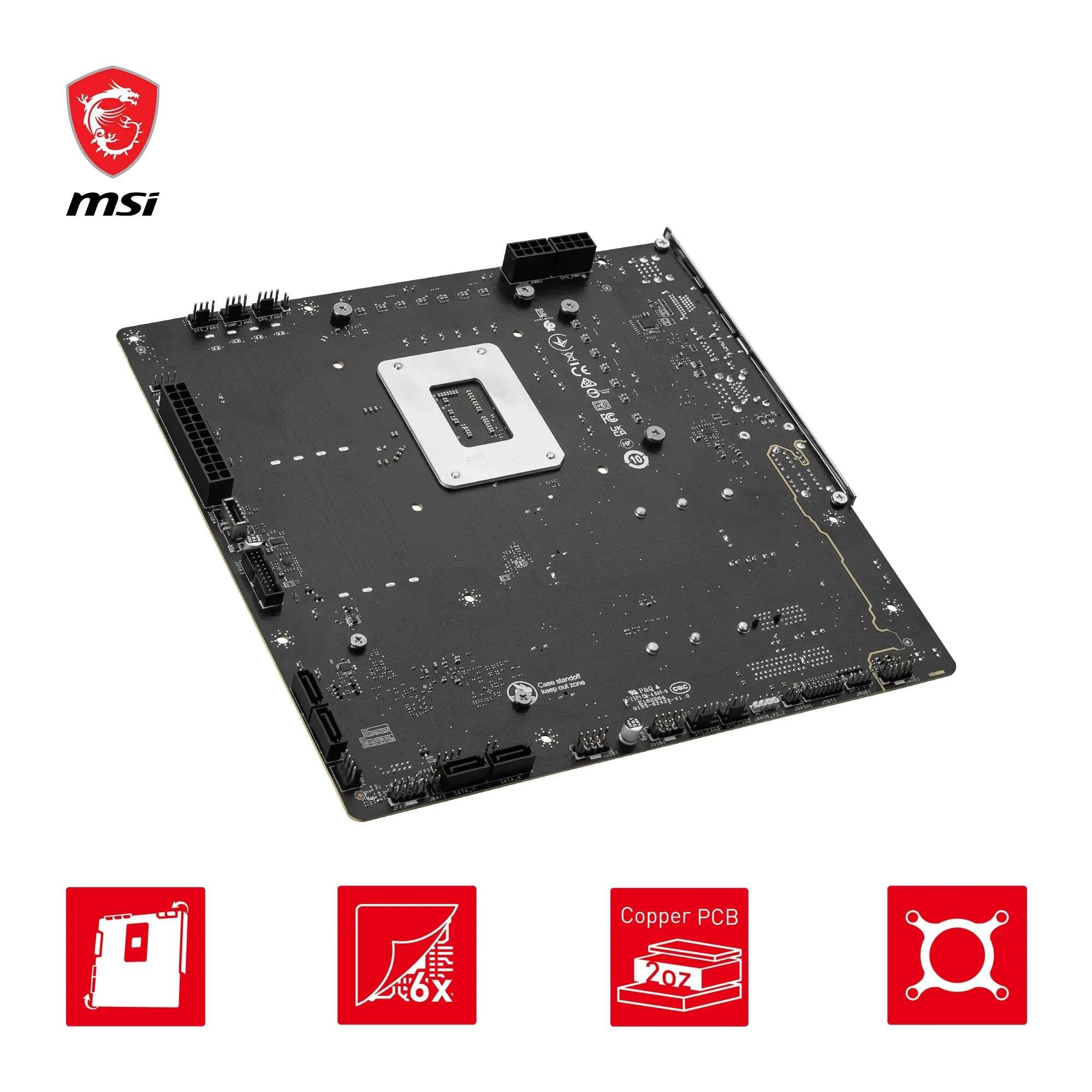 MSI B760M Project Zero, Back-Connect Micro-ATX - Supports 14th/13th/12th Gen Intel Core Processors, LGA 1700-75A DrMOS VRM, DDR5 Memory Boost 7800+MHz/OC, PCIe 5.0 x16, 2 x M.2 Gen4, Intel Wi-Fi 6E 4