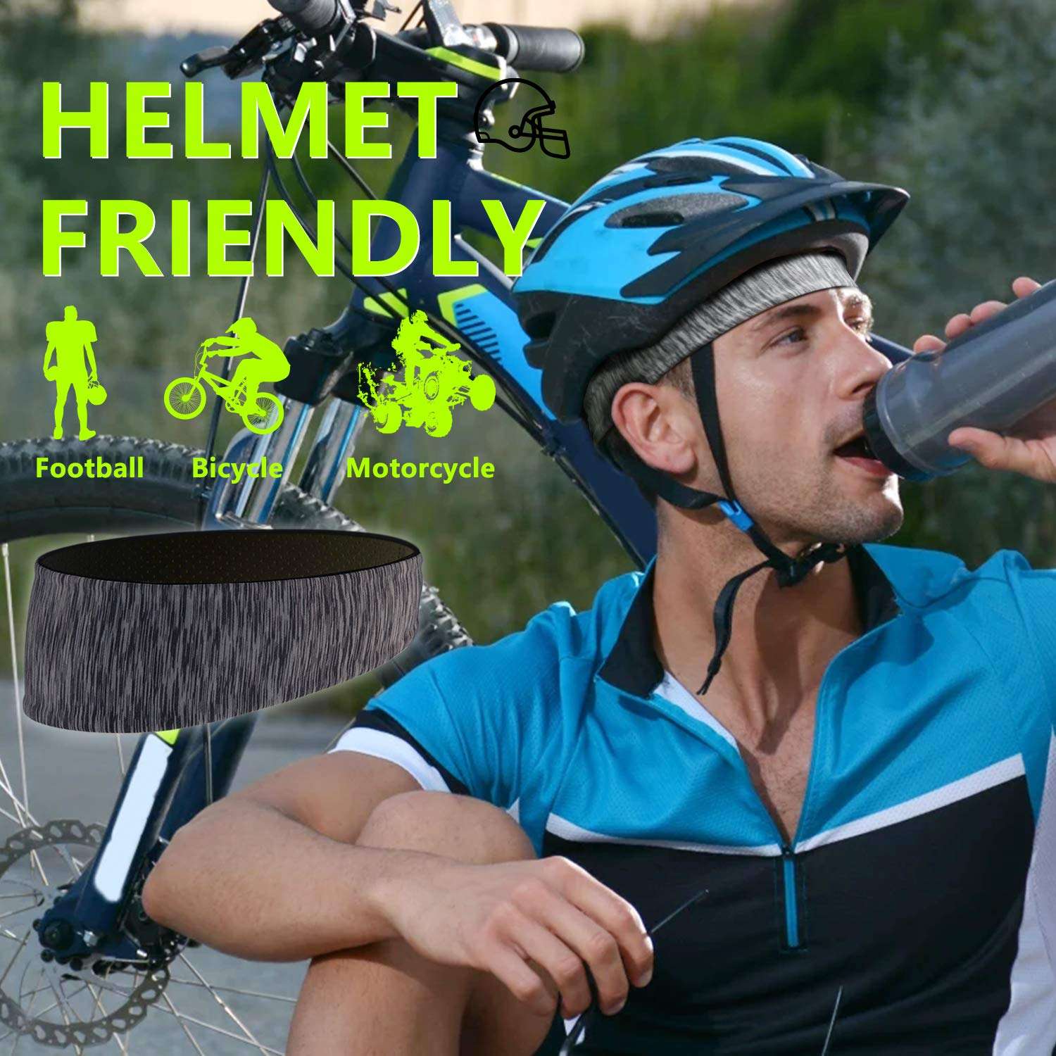 Zollen Mens Headbands 3 Packs Guys Sweatband and Sports Headband for Men for Running, Cross Training, Racquetball, Working Out 5