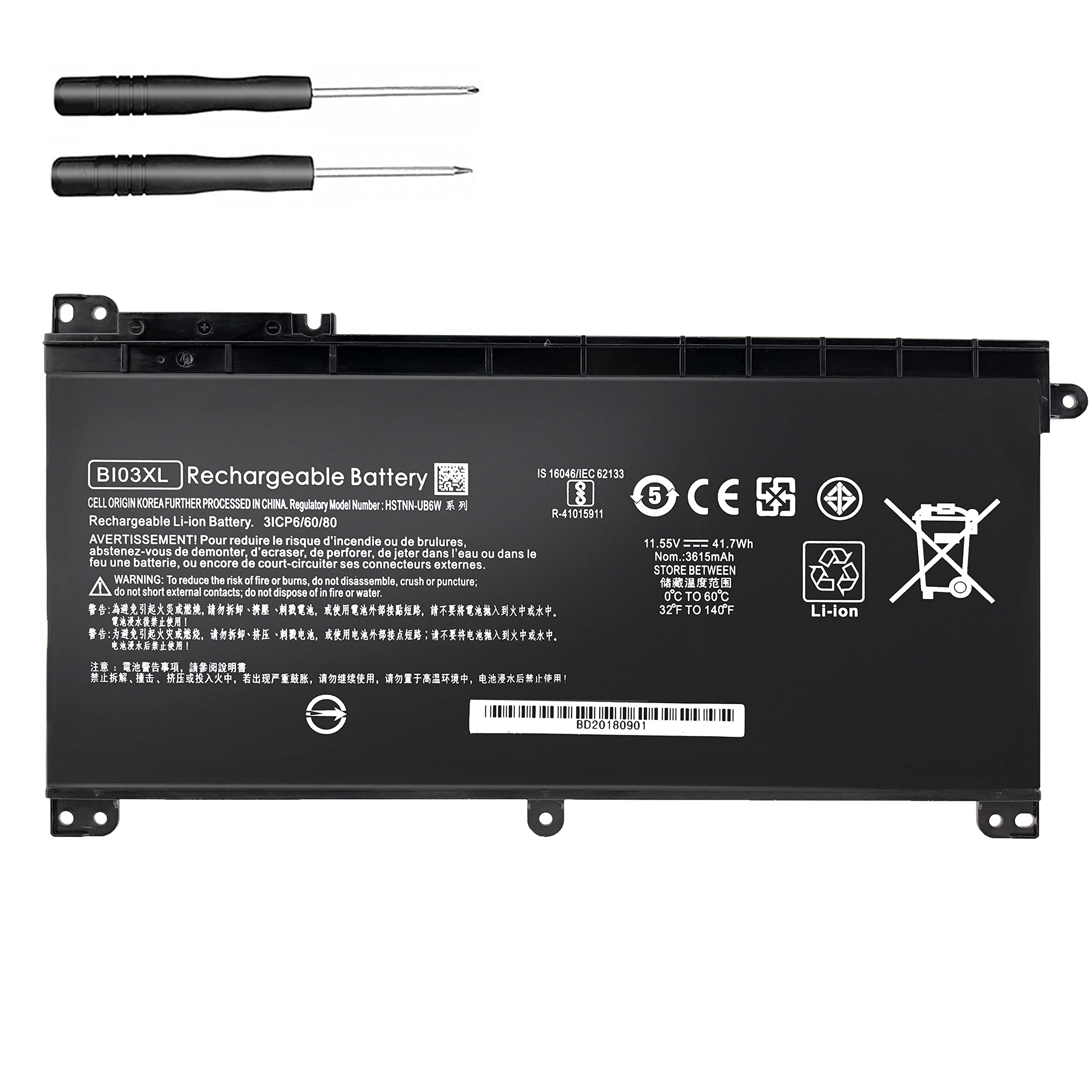 BI03XL Battery Compatible with HP Pavilion X360 M3-U 13-U M3-U001DX M3-U103DX 13-U100TU 13-U118TU Stream 14-AX 14-ax010nr 14-ax020wm 14-ax030wm TPN-W118 Laptop ON03XL HSTNN-LB7P HSTNN-UB6W 843537-541 1