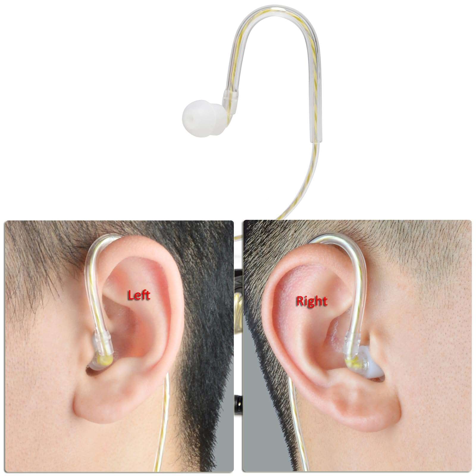 HYS APX 6000 APX 7000 APX 8000 in-Ear Balanced Armature Dynamic Single Ear Earpiece with PTT&Mic, 1 Wire Police Tactical Earpiece for Motorola APX4000 XPR 7550e Handheld Portable Two Way Radio 4