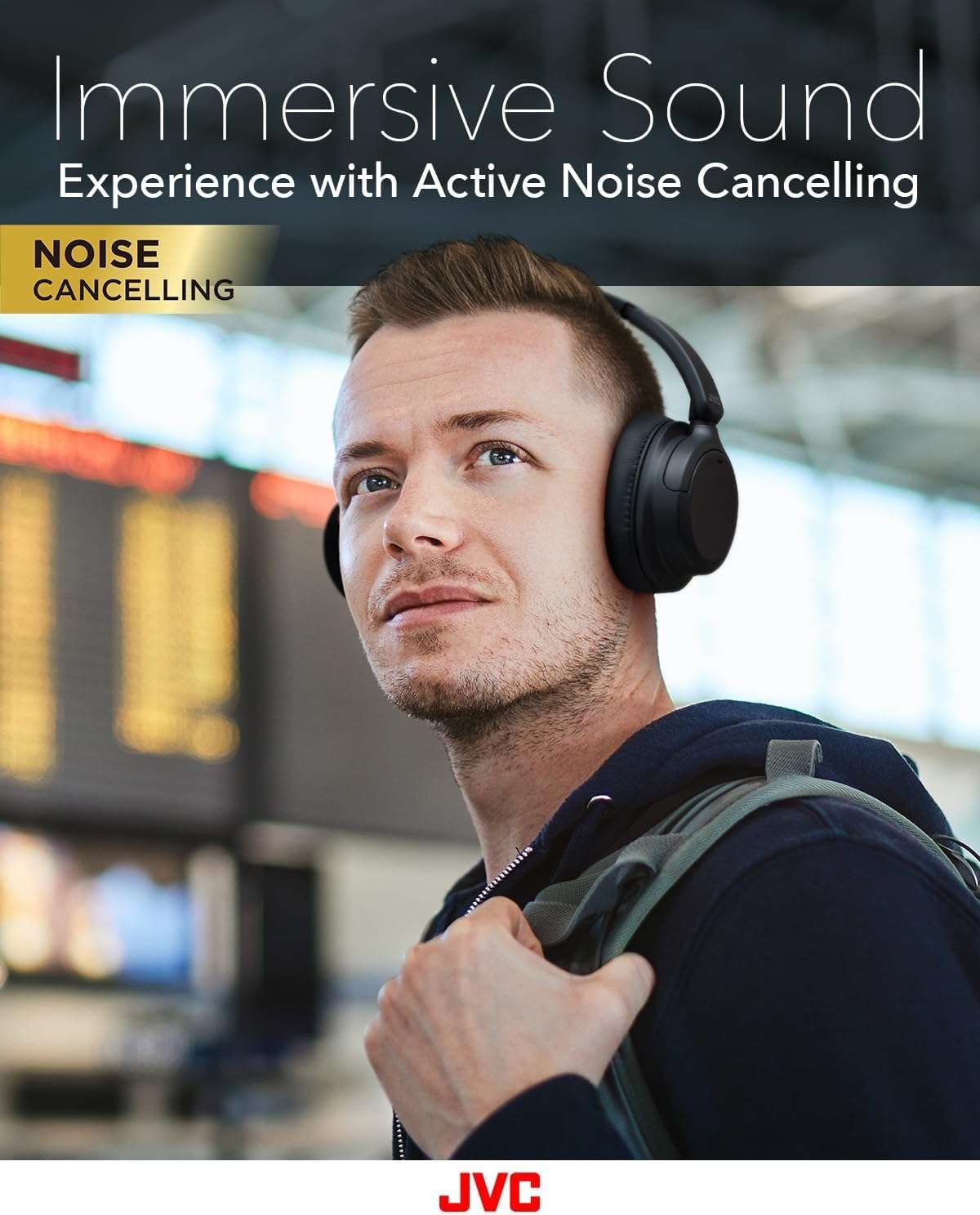 JVC Over Ear Wireless Active Noise Cancelling Headphones - Bluetooth 5.3 - Ambient Mode, 3 Audio Modes, Soft Comfort Pads, 35 Hr Battery, Foldable & Lightweight – Mic- Travel & All-Day Wear - HA-S75N 3