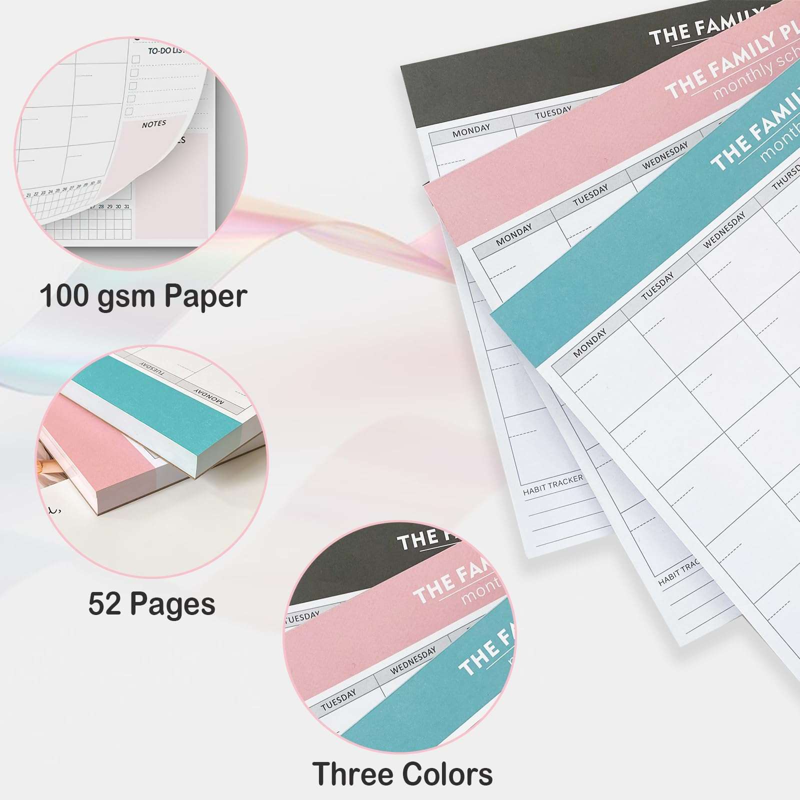 Weekly Planner Tear-Off To-Do List Notepad, 52 Undated Sheets (7"×10") - Essential Office Desk Accessories and Supplies (Black) 4