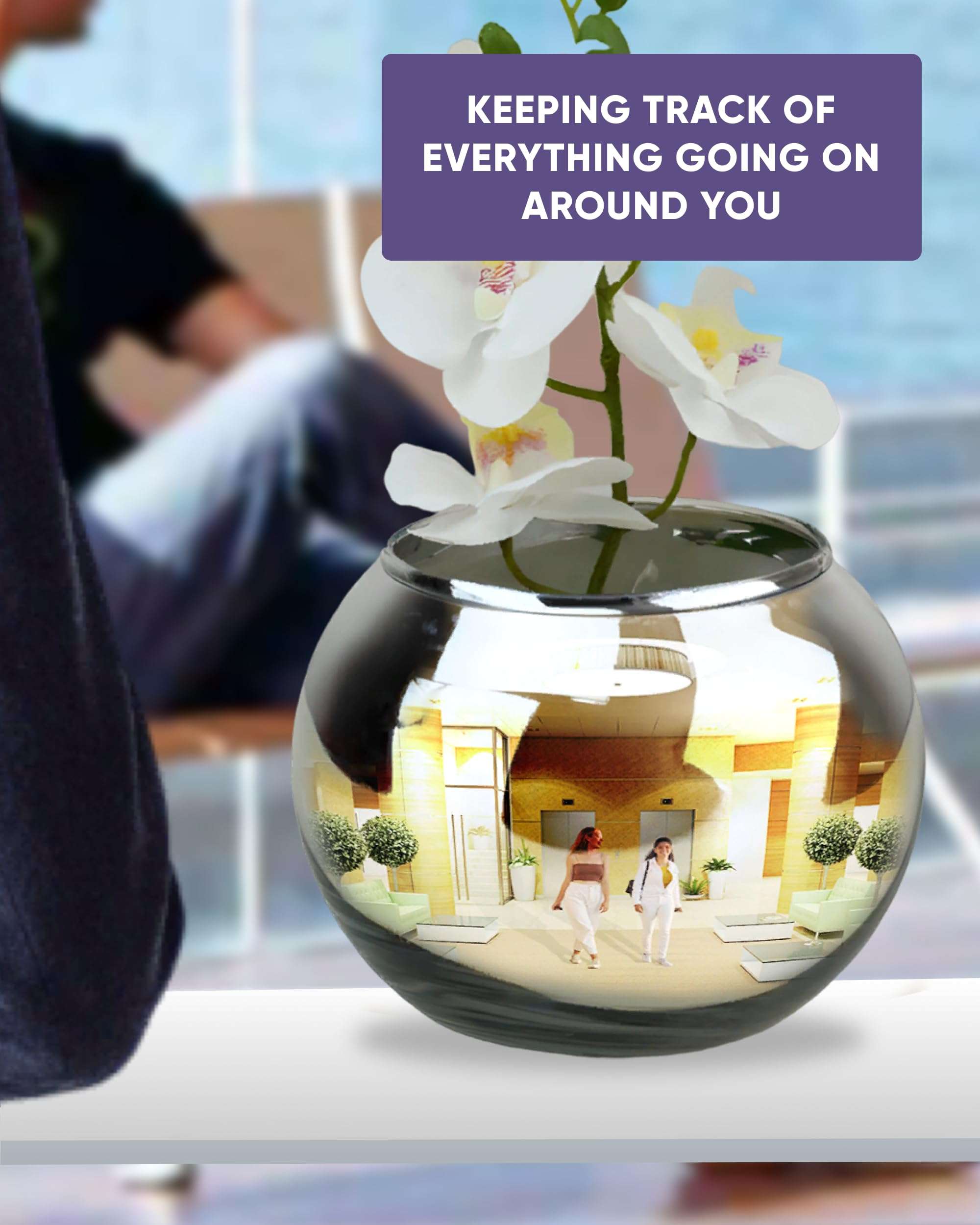 Skywin Convex Mirror Vase Silver Cubicle Decorations - 4.5 Inch Multipurpose Cubicle Mirror, Desk Mirror to See Behind You - Aesthetic Office Cubicle Accessories, Office Cubicle Decor Organizer 6