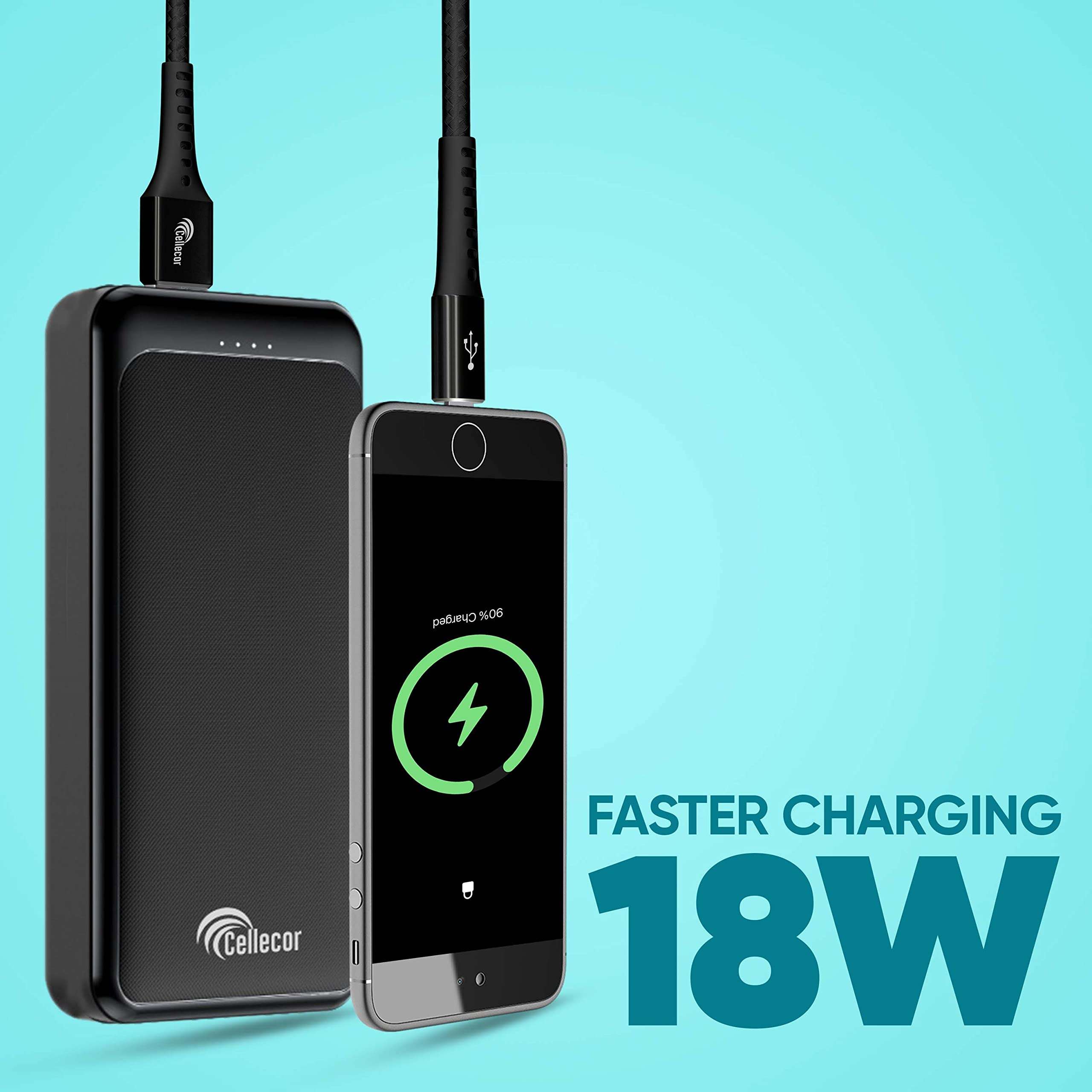 CELLECOR (CLPB-20) 20000mAH Lithium Polymer Power Bank | 18W Fast Charge | Dual USB Output | Dual Input-Type C & Micro USB | Power LEDs Indicator (Black) 4