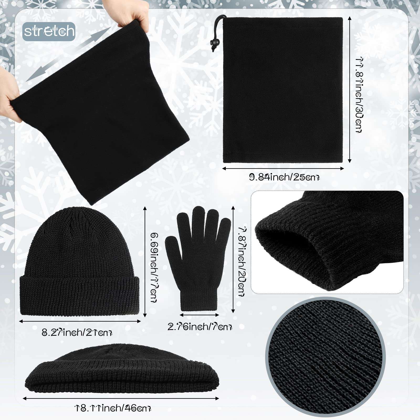 Foaincore 108 Pcs Winter Beanie Hat Gloves Neck Warmer Set Unisex Warm Hat Donation Charity Care Bundle for Homeless 3