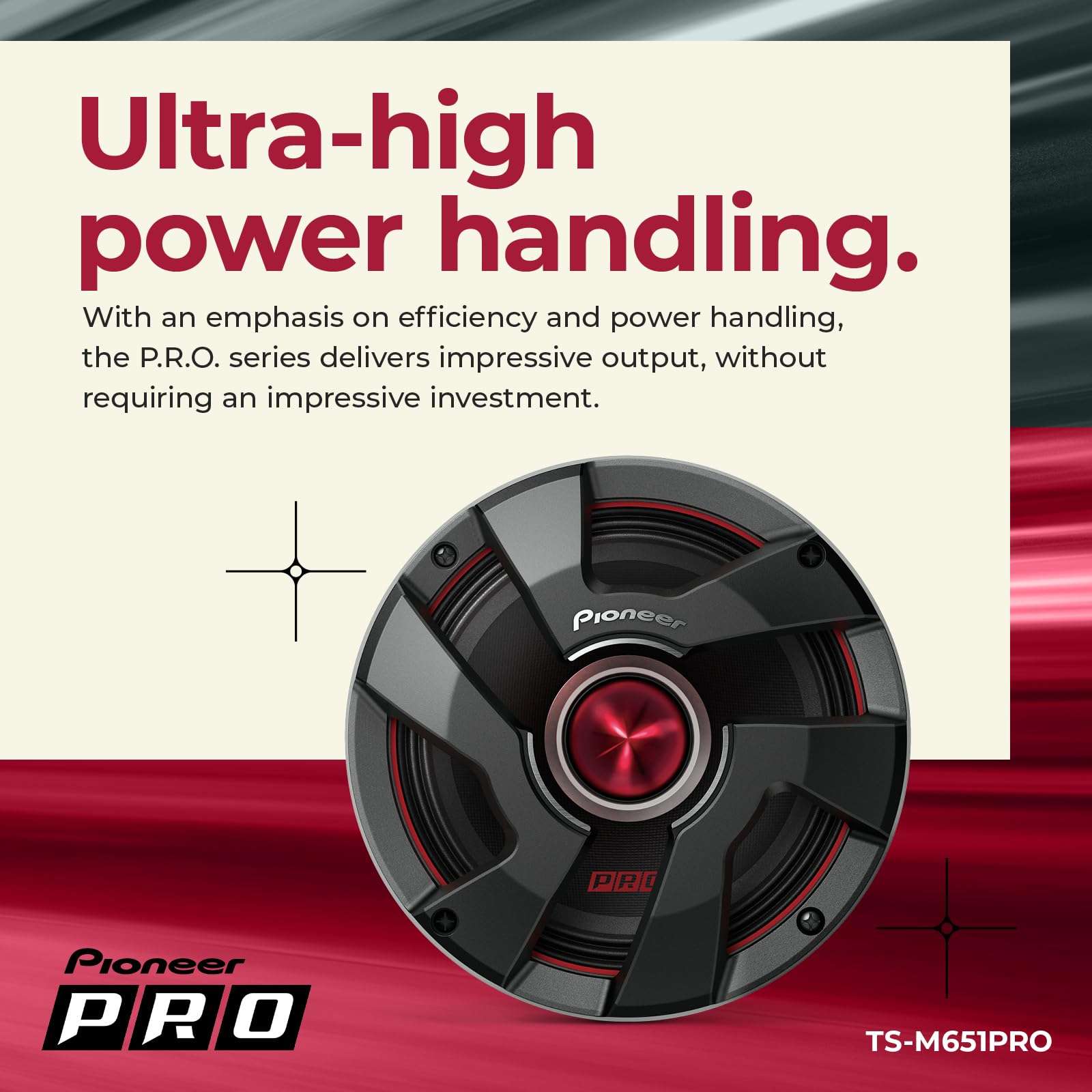 Pioneer P.R.O. Series TS-M651PRO 6.5” Speakers (Pair) – 300W Max, Perfect for high-SPL Builds and pro-Level car Audio 3