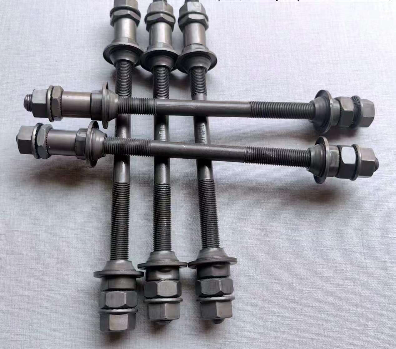 TypoGrove Black Quick Release Bike Axle, Bike Axle 190mm Bicycle Multiple Speed Rear, Hub Axle 3/8 Inch 26 TPI Hub Shaft Conical Lock Nut Washer Kit Hubs Wheels and Accessories Cycling 6