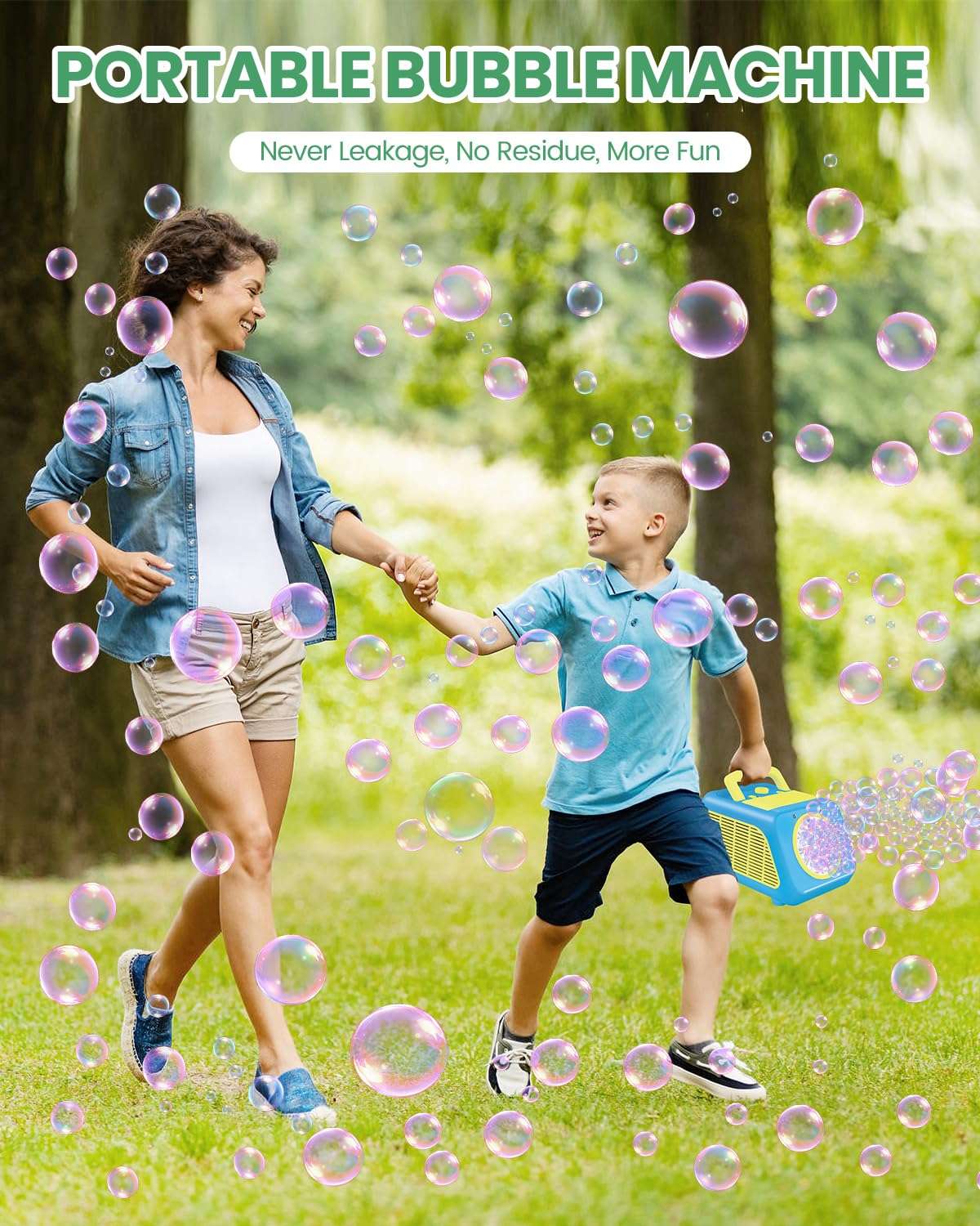 Bubble Machine Automatic Blower for Kids: Bubble Marker for Parties Battery Operated Bubble Machine for Toddlers | 20000+ Bubbles Per Min with 2 Speed Levels - Outdoor Toys for Birthday Wedding 6