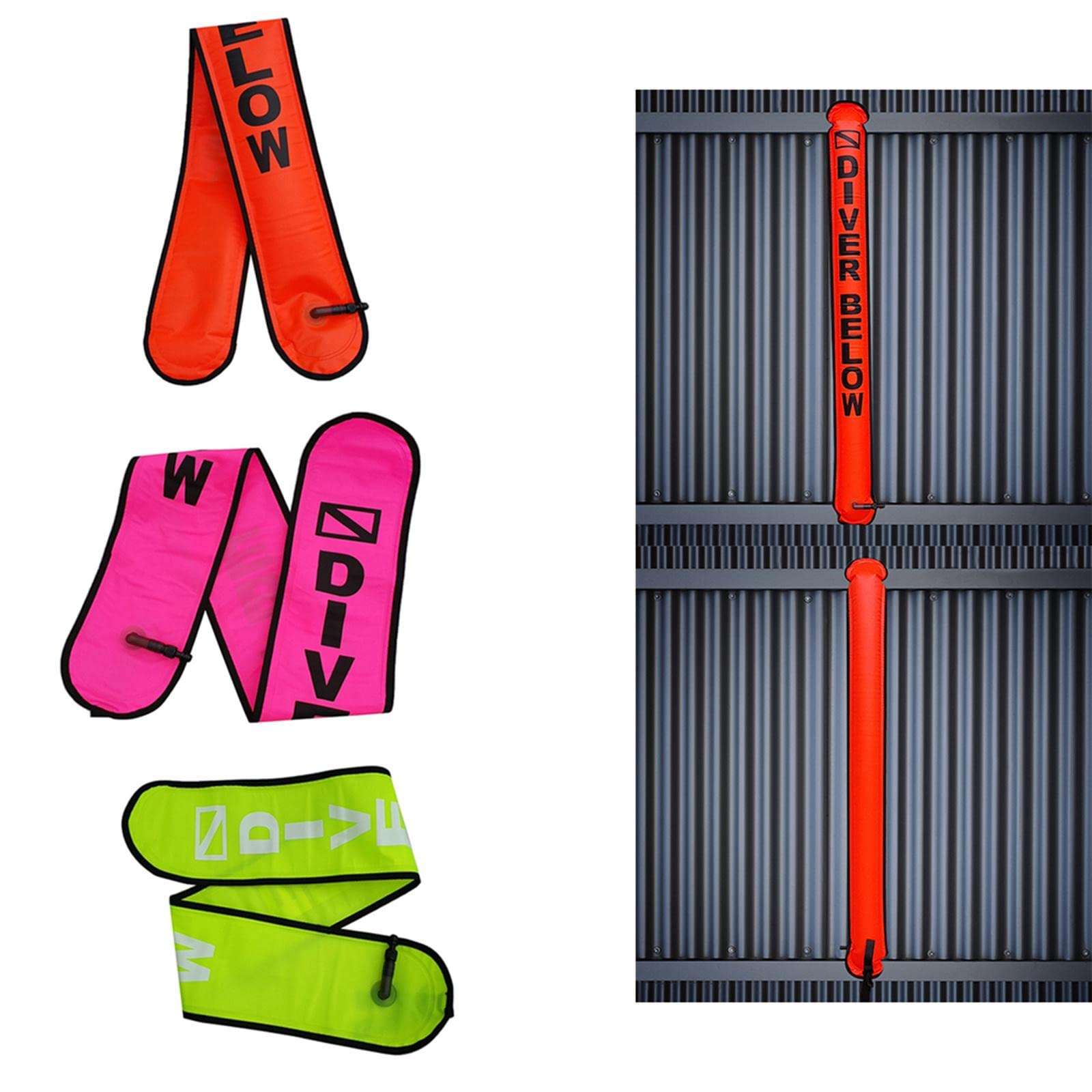 Loom Tree 4Ft Scuba Diving Surface Marker Buoy SMB Underwater Safety Buoy Float Orange 4