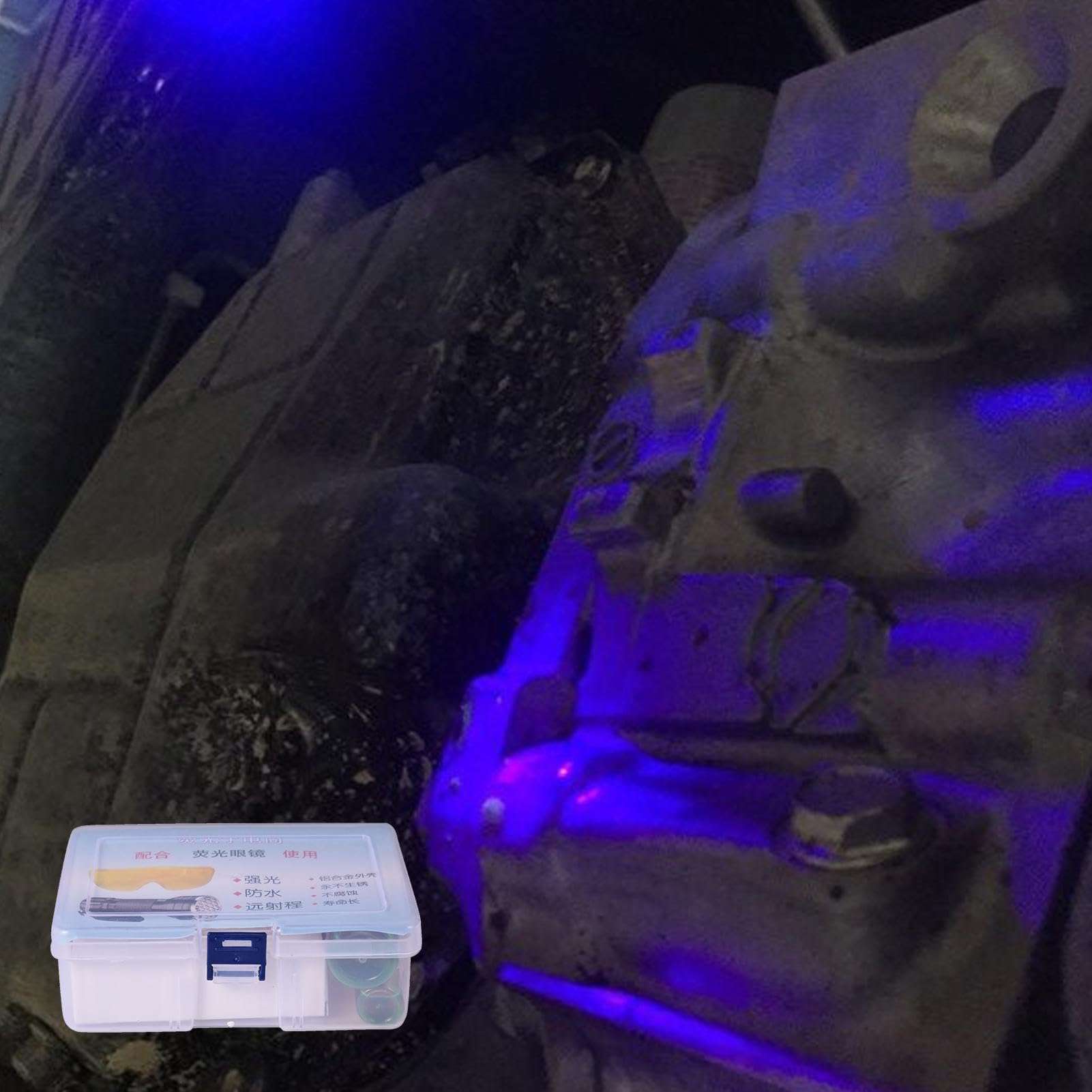 IITA AC Leak Kit - Aluminum Alloy Oil Leak Kit - Coolant Leak Detection Kit, Oil Dye Leak Kit with LED Flashlight, Goggles, 3 AA Battery, Refrigerant Leak Detecting Accessories for Home, Cars 5