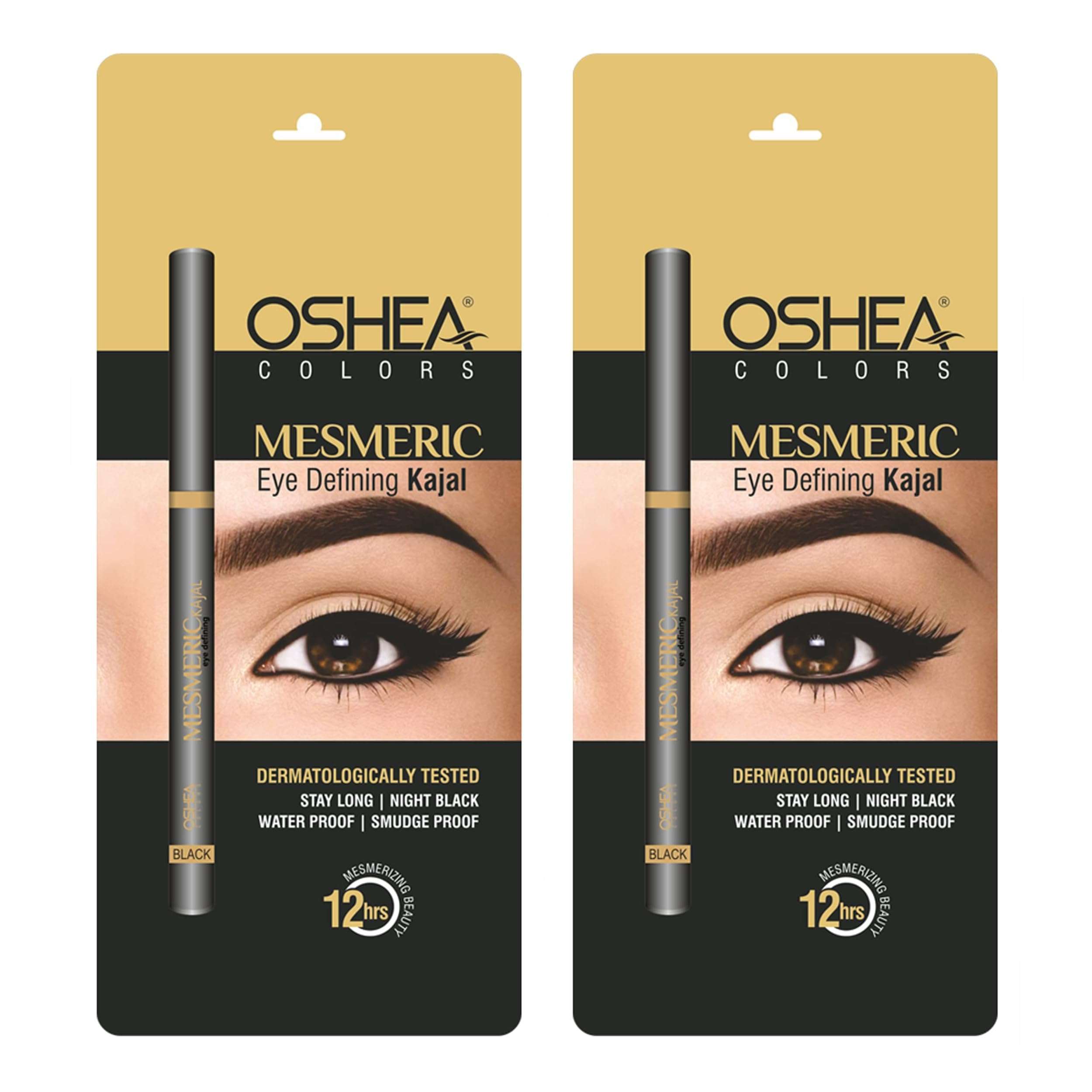 Oshea Colors Mesmeric Waterproof & Smudgeproof Matte Eye Defining Kajal | Intense Pigmentation, 12 Hrs Long Lasting with Quick Drying Formula (Black) (Pack of 2) 1