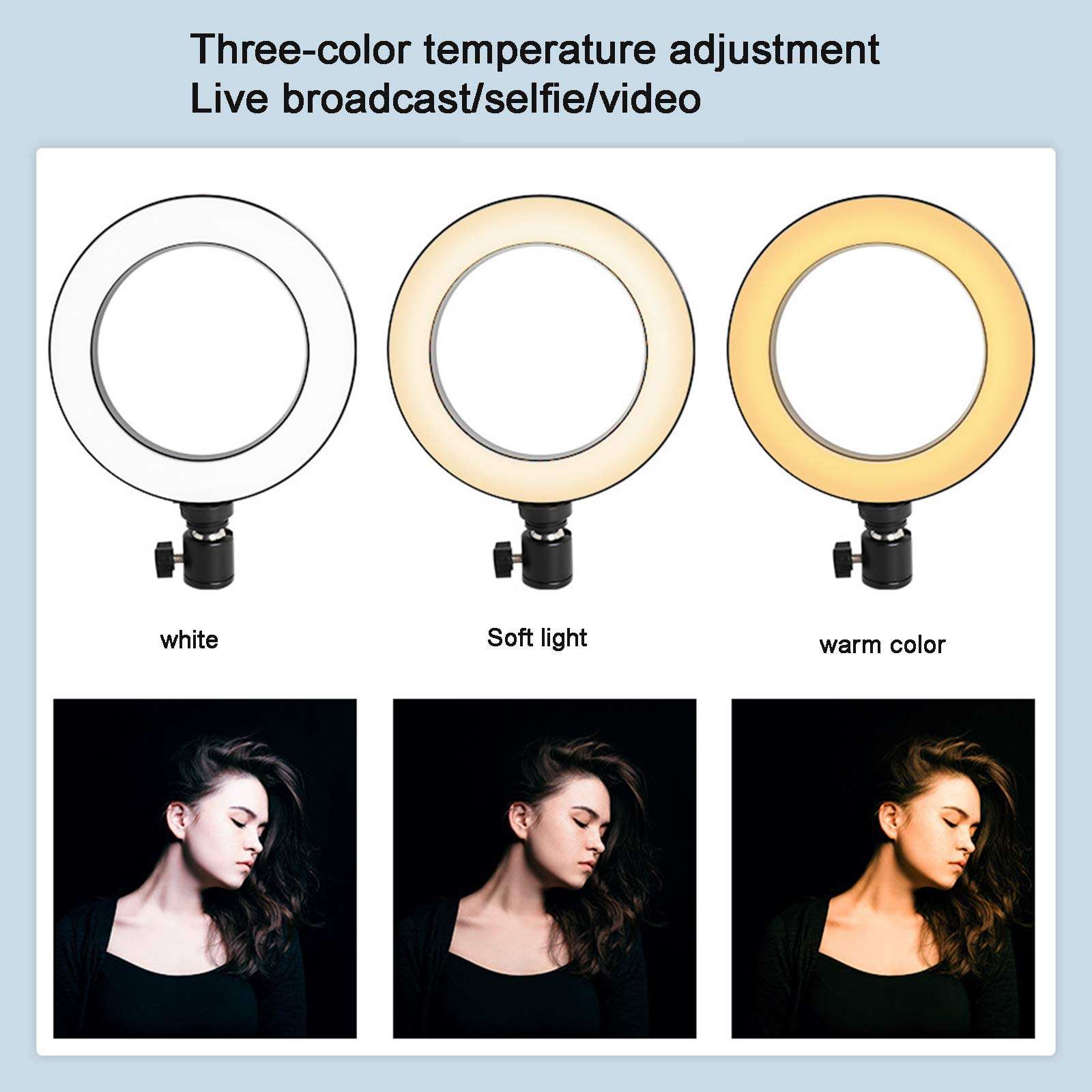 YZCM Ring Fill Light Bracket, Portable Floor-Standing Fill Light Photo Camera Tripod, Mobile Phone Bracket for Live Broadcast, Makeup, Camera 2