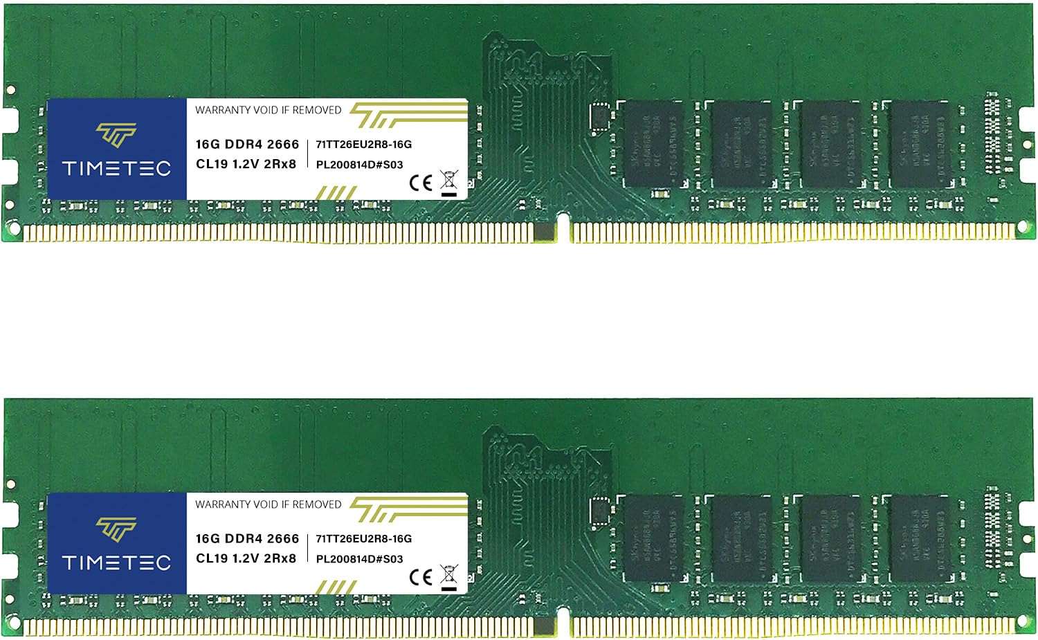 Timetec 32GB KIT (2x16GB) DDR4 2666MHz PC4-21300 Unbuffered ECC 1.2V CL19 2Rx8 288 Pin UDIMM Server Memory RAM Module Upgrade (32GB KIT (2x16GB)) 1