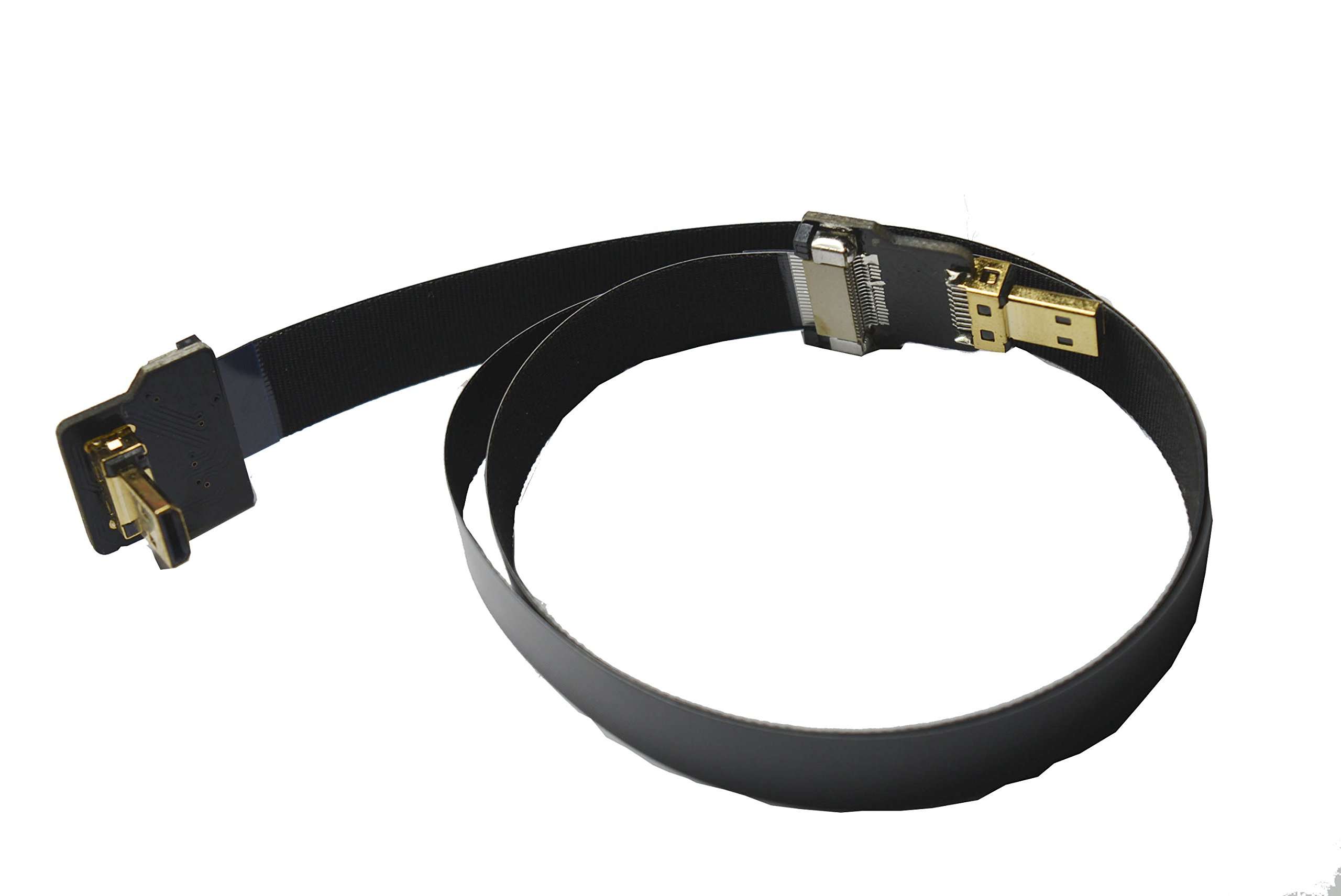 Permanent Flat Slim Thin Small HDMI FPV HDMI Cable Micro HDMI 90 Degree Angled Male to Micro HDMI Straight Male for brushless Gimbal handhold Gimbal dsrl FPV DJI Drone Black 30CM 3