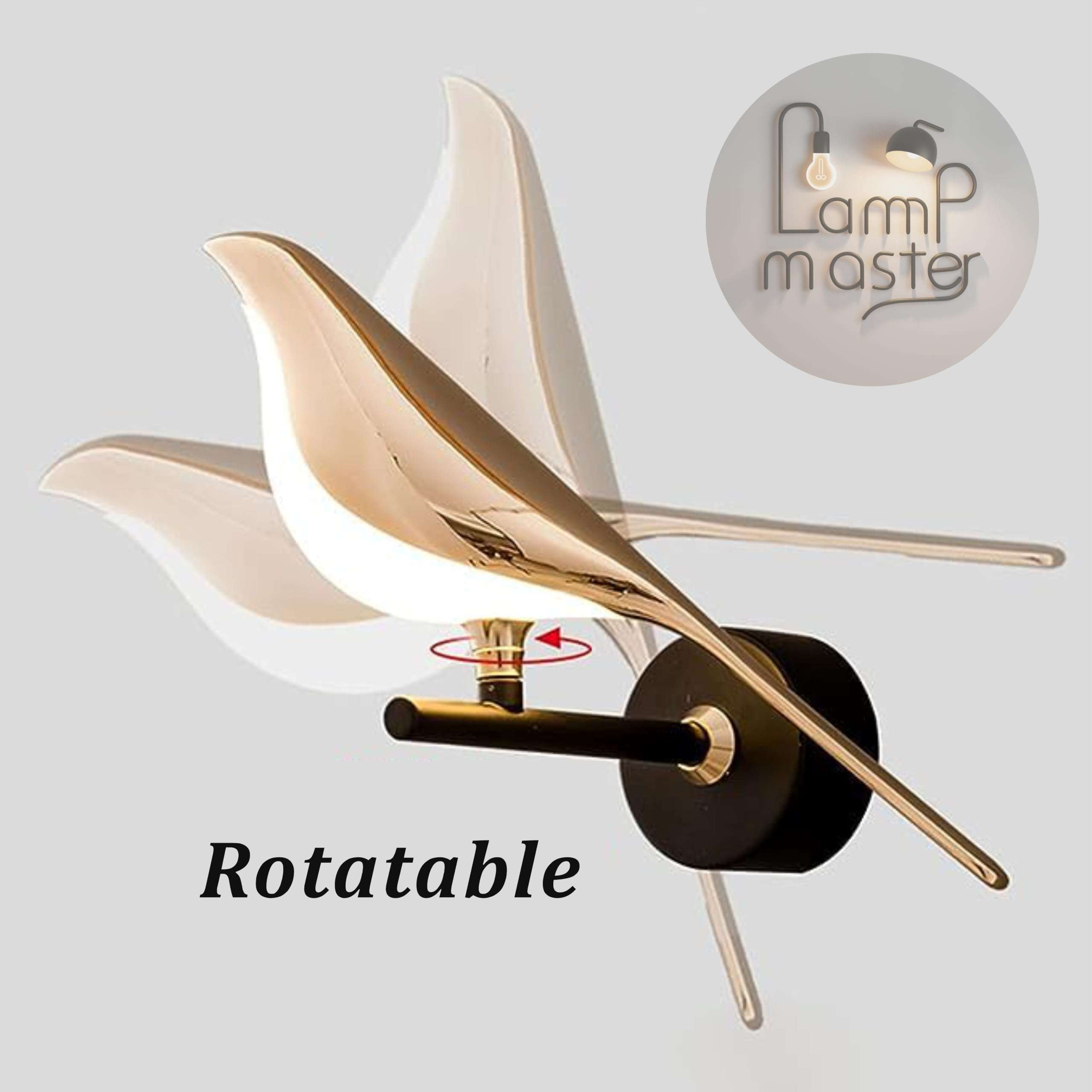 Lamp master Golden Bird Wall Light for Living Room, Modern Wall Lamps for Bedroom, Wall Lights for Home Decoration, Bedside Wall Lamp Scone for resturant/Cafe 5