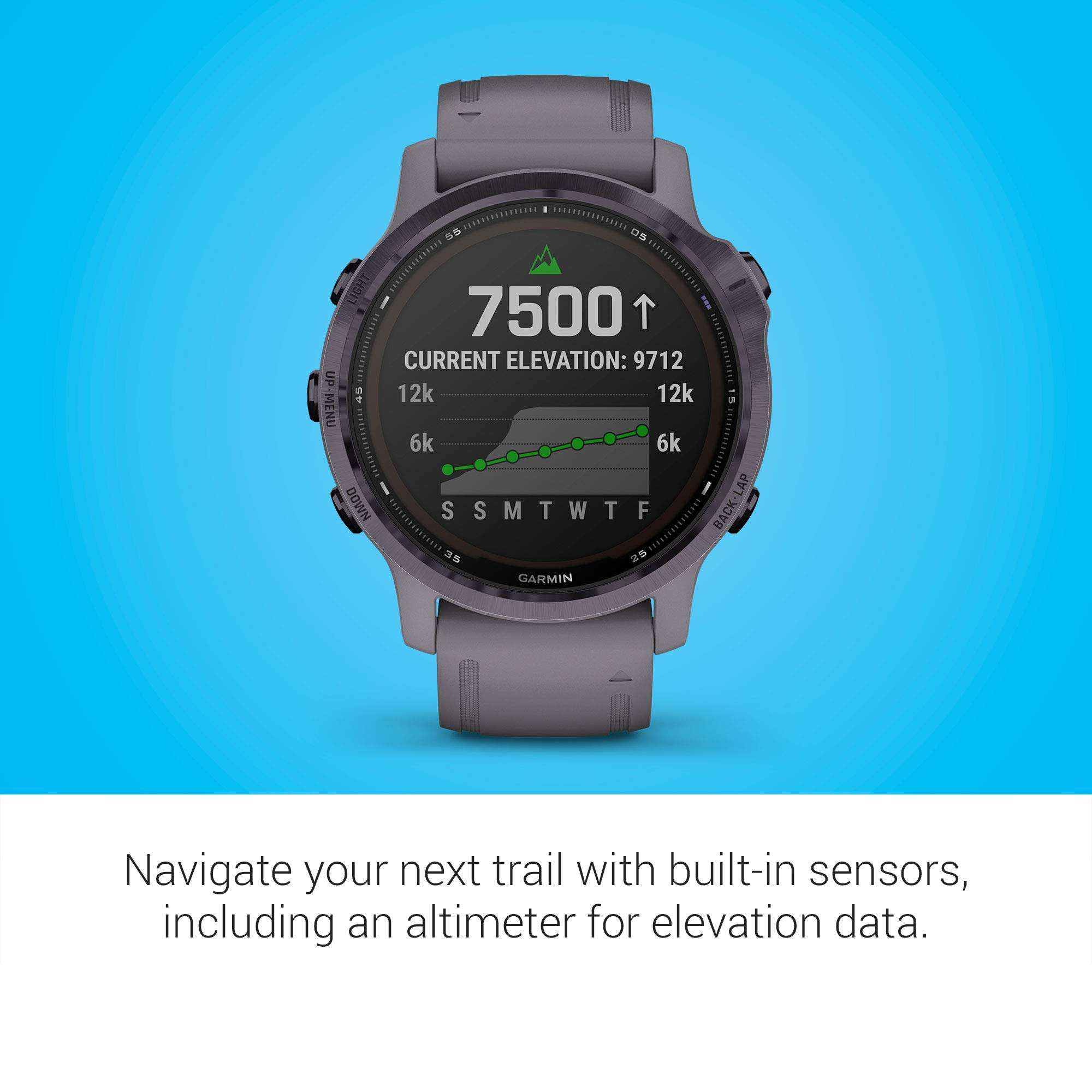 Garmin Fenix 6s Pro Solar, Smaller-Sized Multisport GPS Watch with Solar Charging Capabilities, Advanced Training Features and Data, Amethyst Steel 3