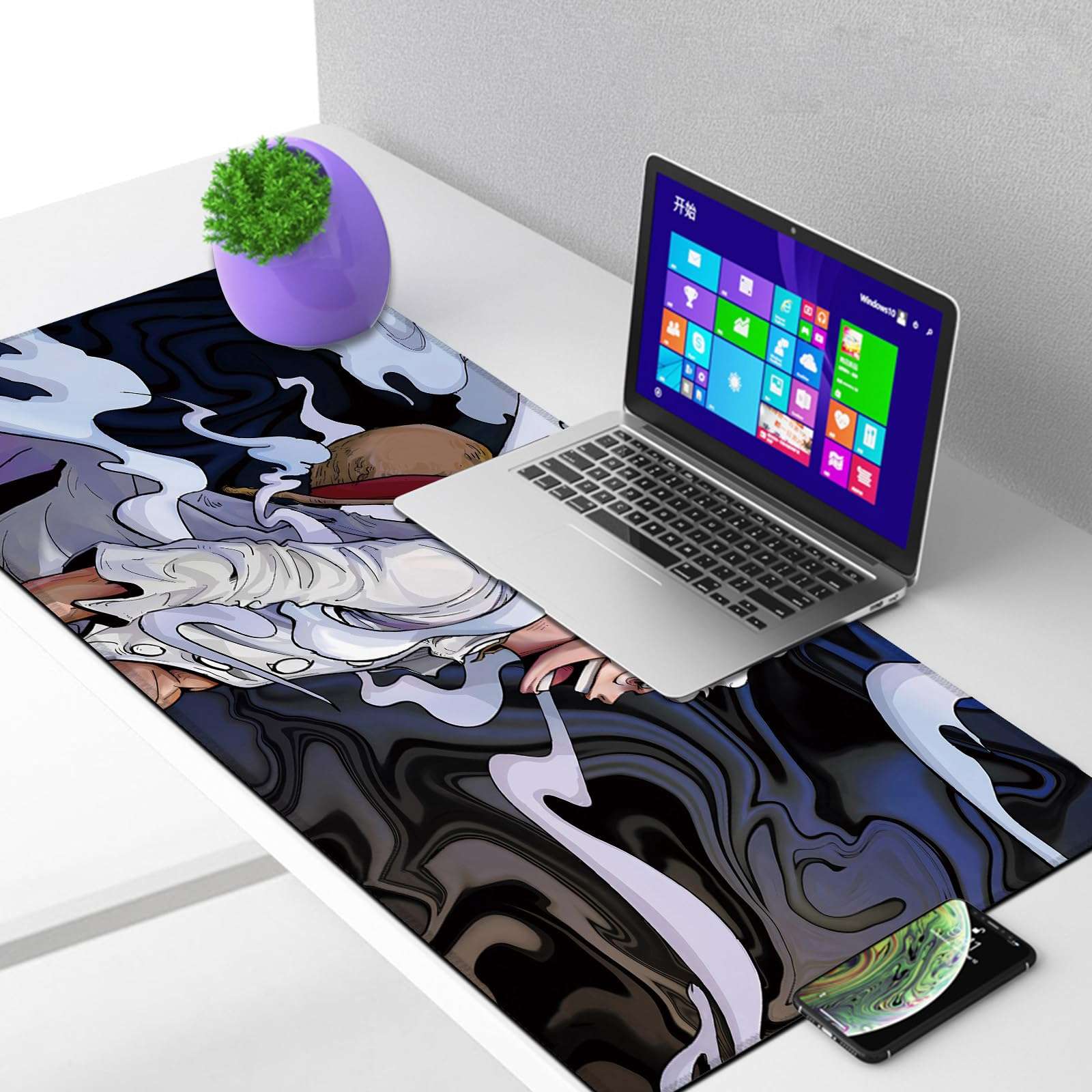 Anime Mouse Pad Gear 5 Luffy HD Print One Piece Mouse Pad Non-Slip Base and Stitched Edge Mouse pad Large Gaming Mouse Pad for Desk 35.5 x 15.7inch 6