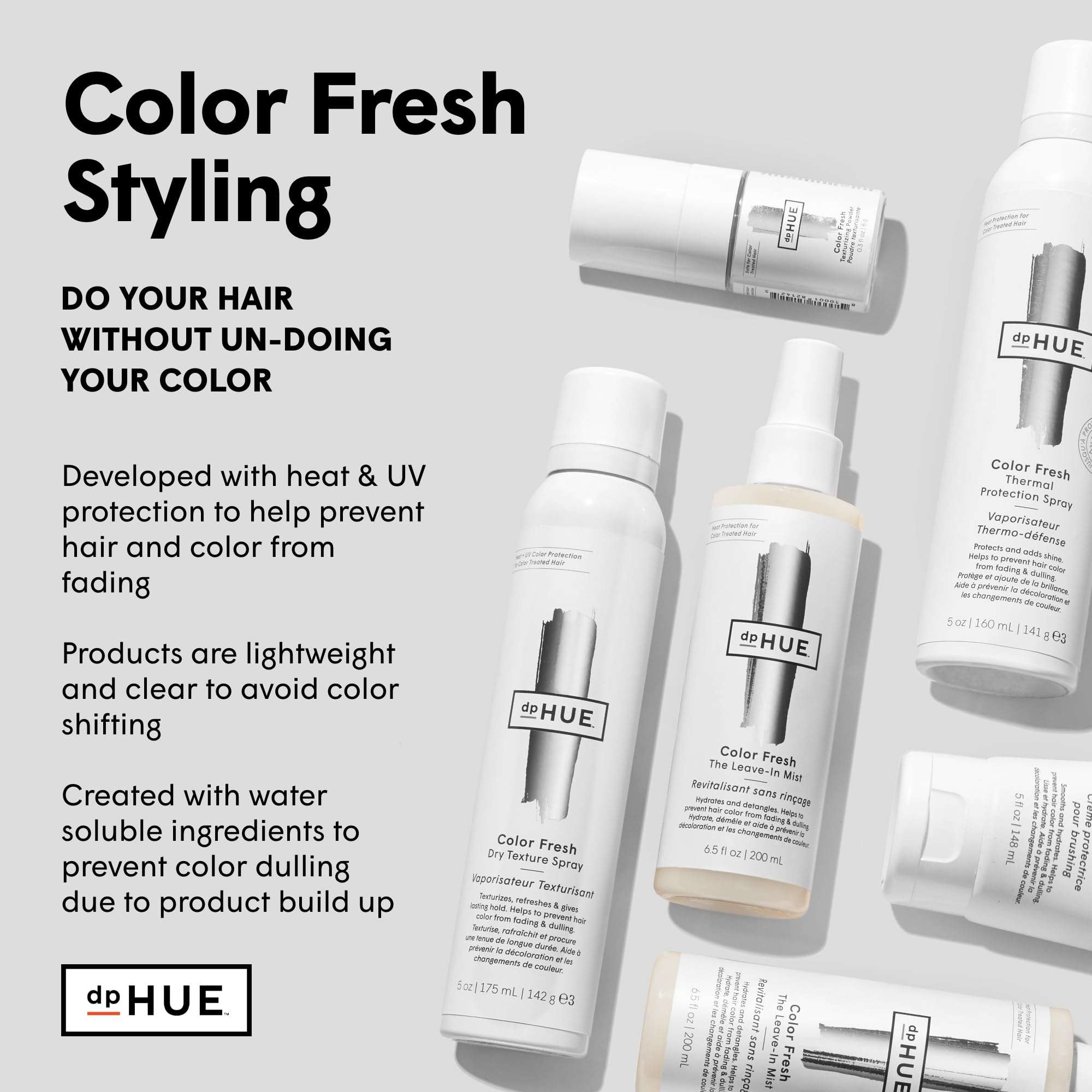 dpHUE Color Fresh Blow Dry Creme (5 oz) + Color Fresh Thermal Protection Spray (5 oz) - For All Hair Types - Color Safe 6