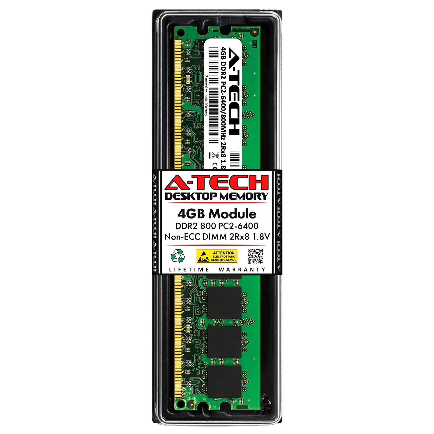 A-Tech 4GB RAM Replacement for Dell SNPK877JC/4G, A3432878, K877J, 0K877J | DDR2 800MHz PC2-6400 Non-ECC DIMM Desktop Tower PC Single Memory Module 1