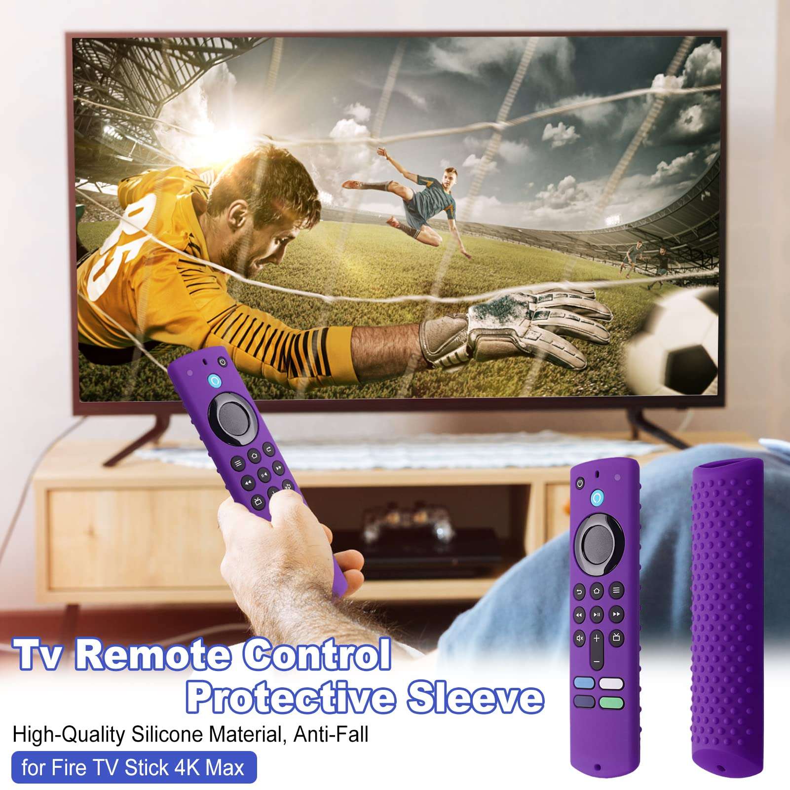 avoid Slip Soft Silicone Protective Controller Case with Lanyard , Silicone TV Remote Cover Case , TV Remote Replacement Case 3