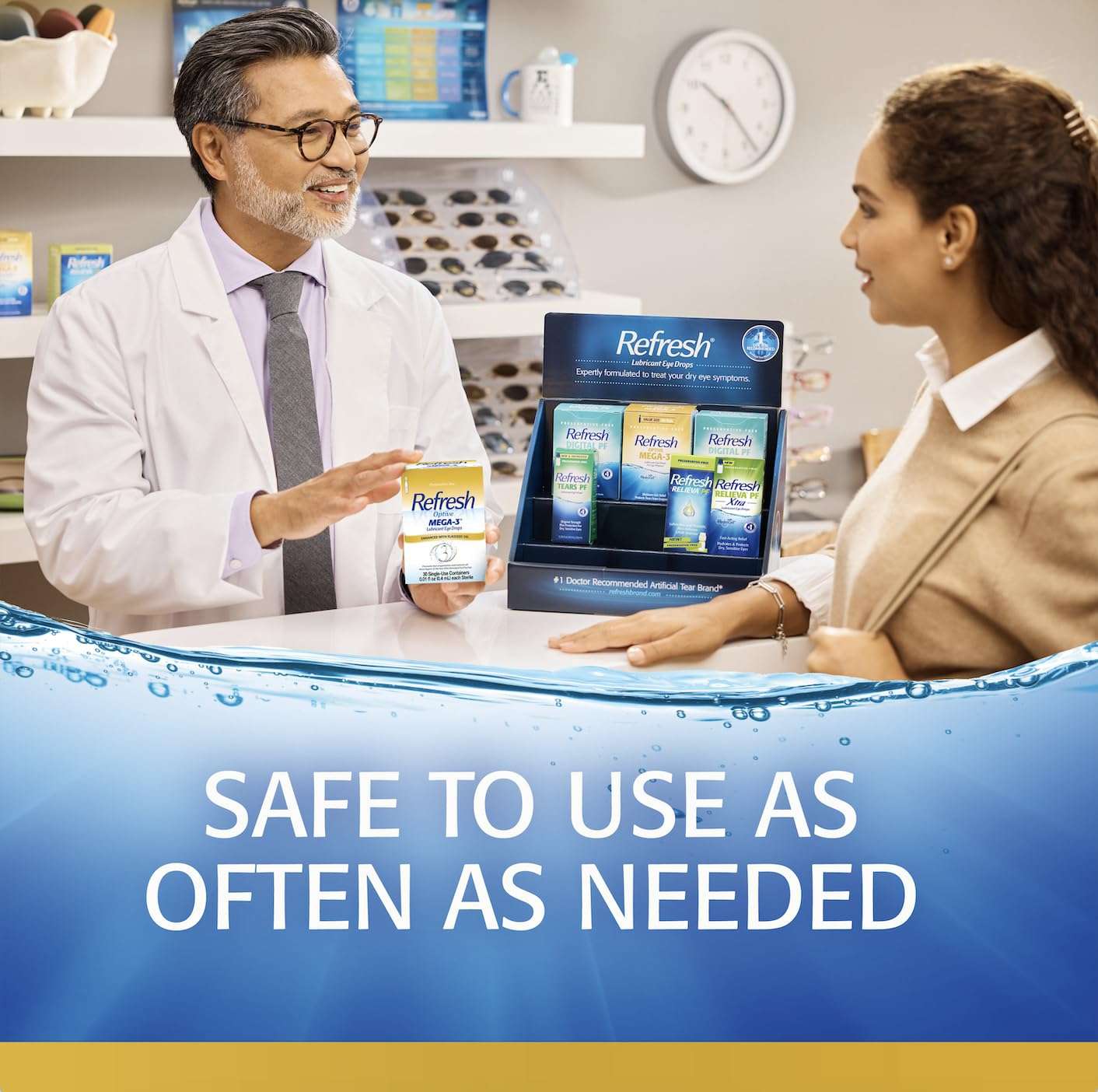 Refresh Optive MEGA-3 Lubricant Eye Drops Preservative-Free Artificial Tears, 0.01 fl oz (0.4 mL), 30 Single-Use Containers 5