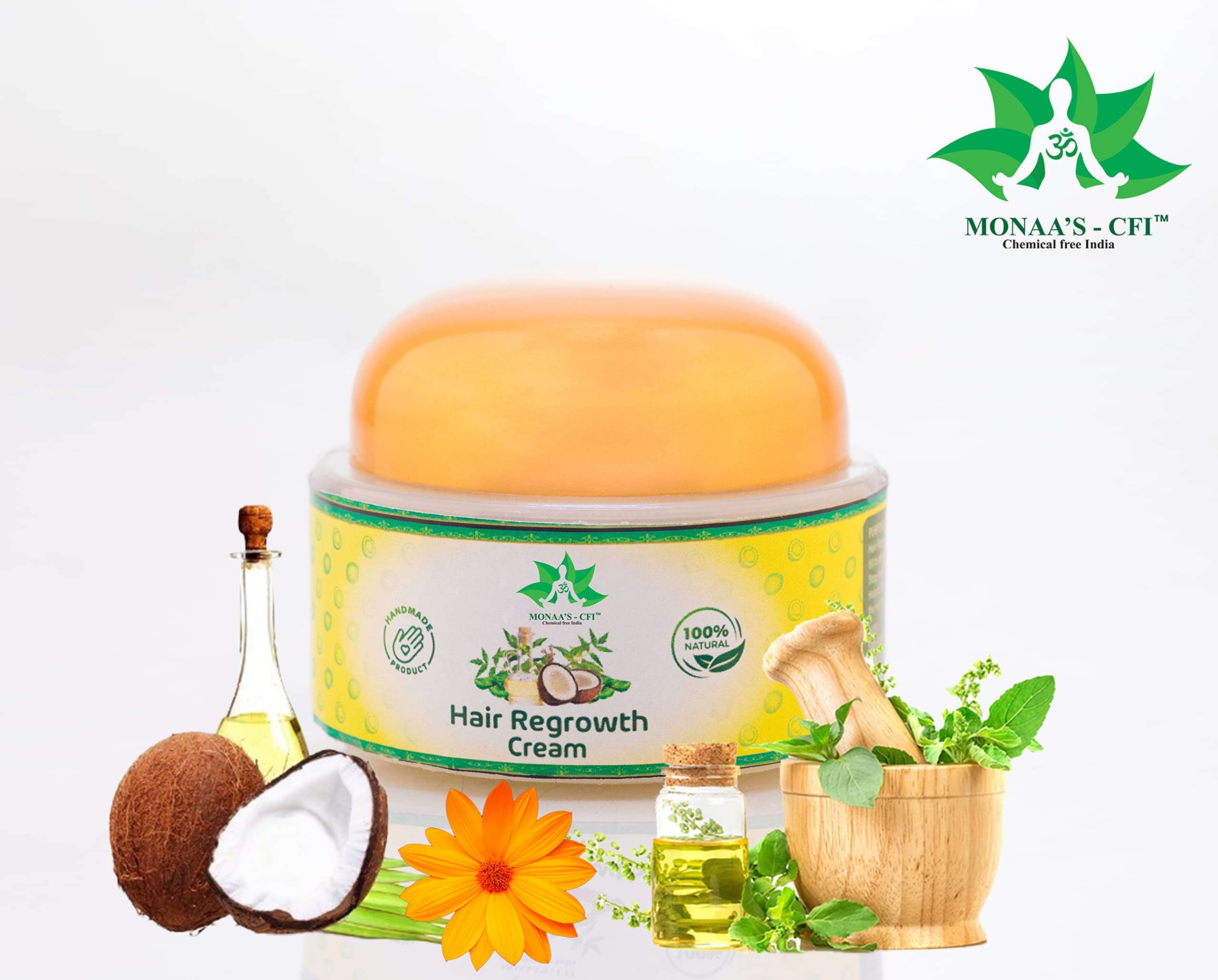 MONAA'S CFI CHEMICAL FREE INDIA Hair Regrowth Cream- 30g 3