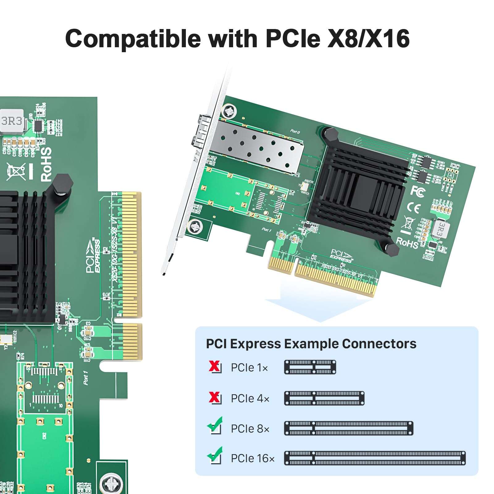 1 Pack ipolex X520-DA1, 10GbE Network Card and 1 Pack 10GBase-LR Fiber Module 4