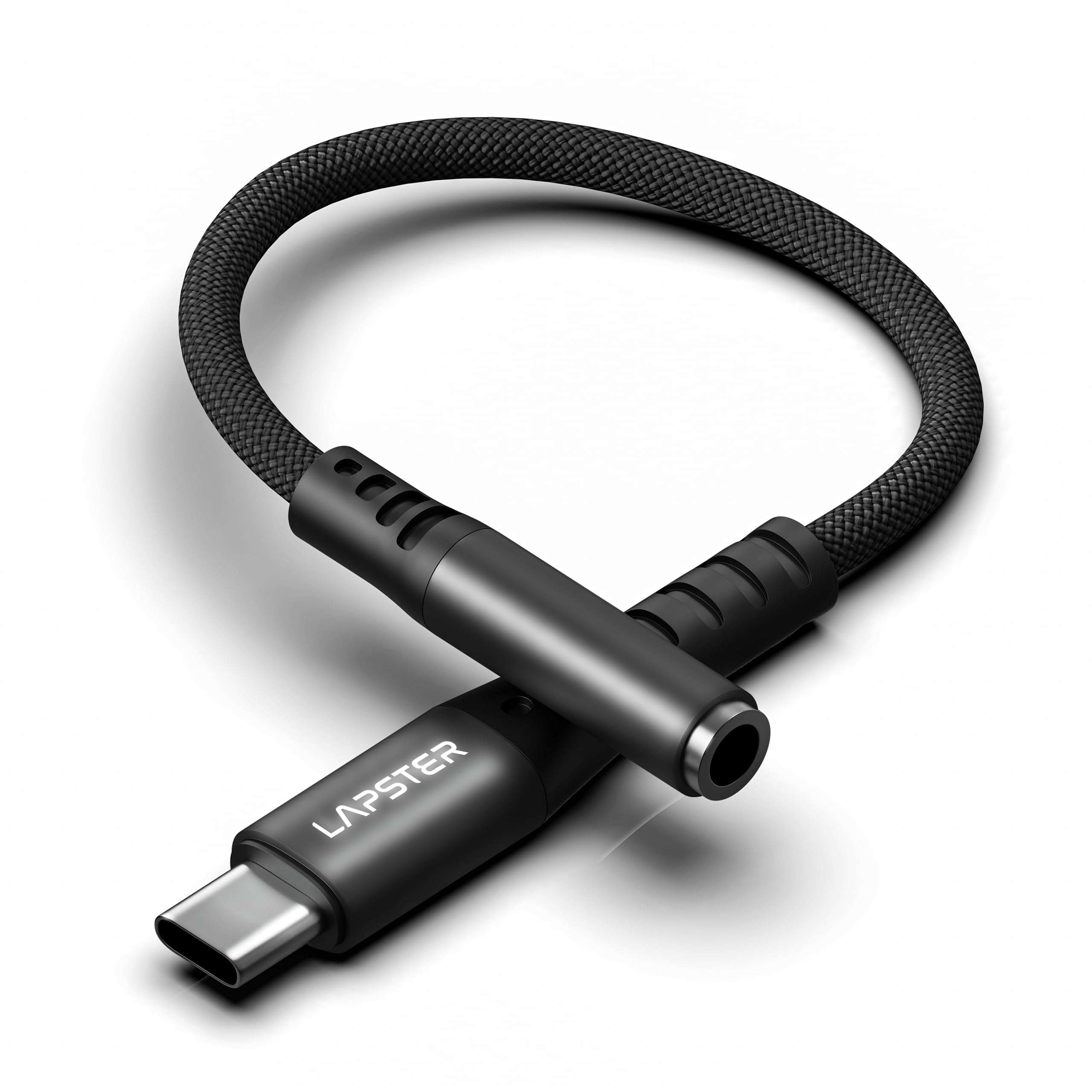 LS LAPSTER Quality Assured Type C to 3.5 mm Audio Jack Connector with DAC Headphone Converter Supports Mic & Audio, Metal Body, Black 1