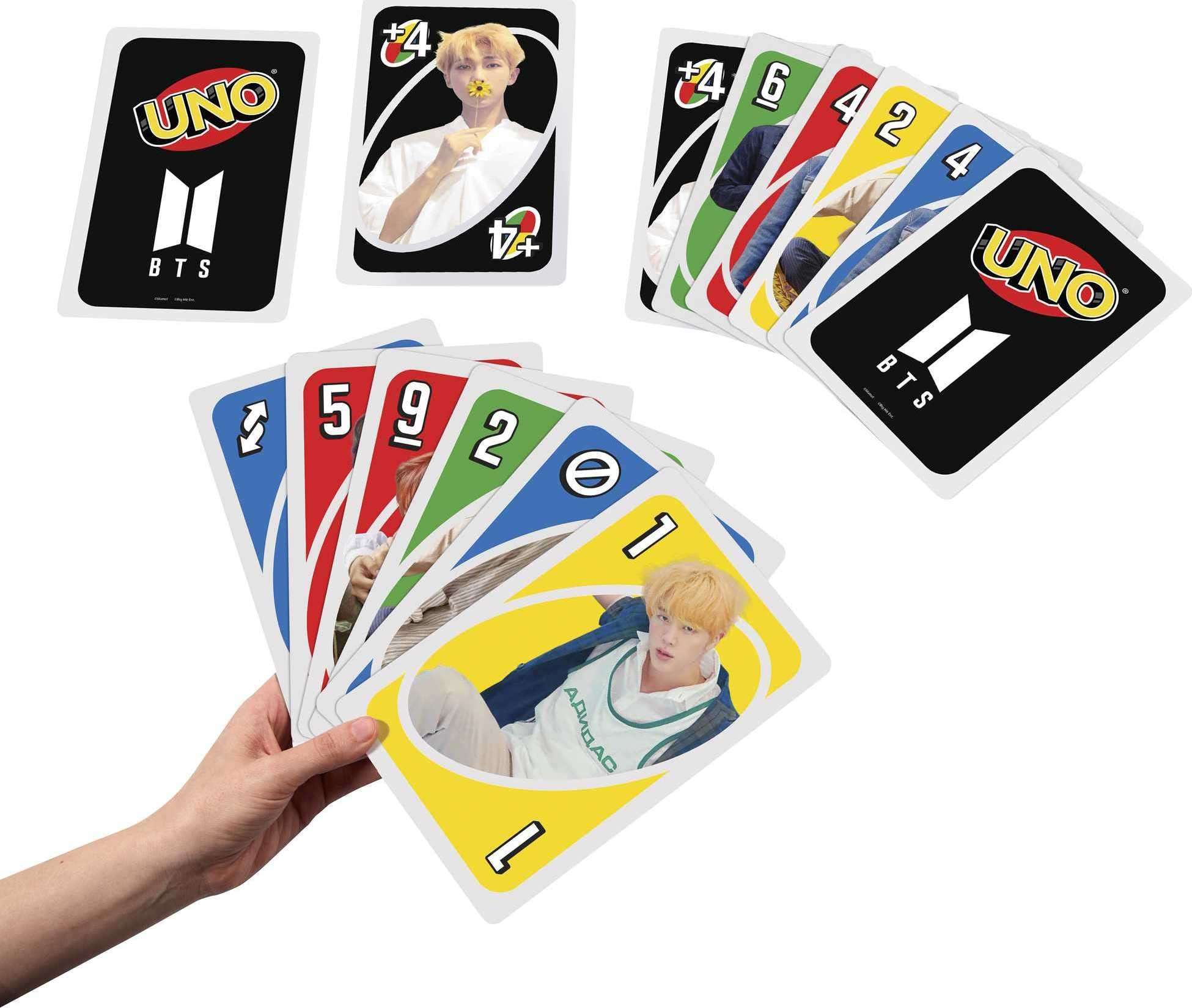 Mattel Games Giant UNO BTS Card Game with 108 Cards Based on BTS Global Superstars Global Boy Band, Gift for Boys and Girls Age 7 Years & Older 2