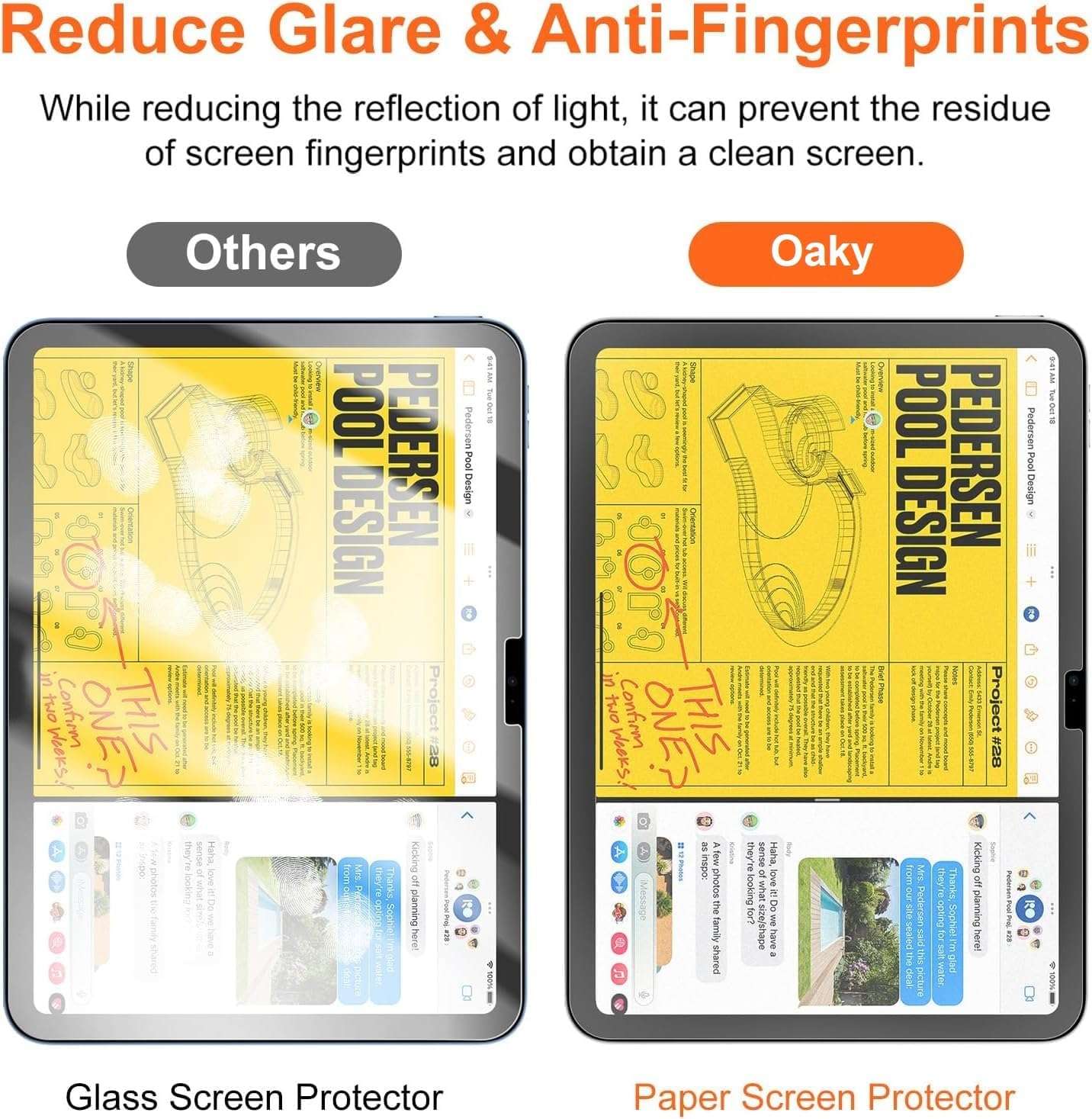 Oaky Paper Like Screen Protector for iPad 11th Generation A16 11-inch 2025 | iPad 10th Generation 10.9-inch 2022 Anti Scratch, Anti Fingerprint, Anti Reflection, Eye Protection 6