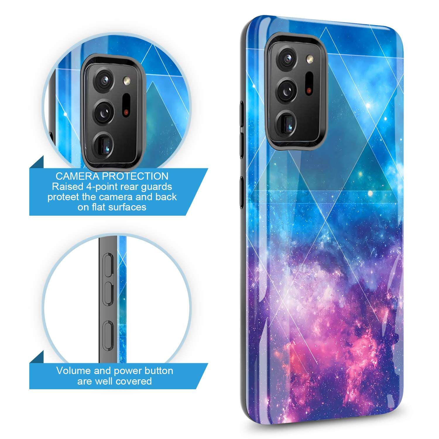 GORGCASE Samsung Galaxy Note 20 Ultra Case (5G) (6.9") - Slim Graphic Design Premium Heavy Duty [Impact Resistant] Defender Shockproof Dual Layer Protective Cover for Women Girl Red White Feather 3