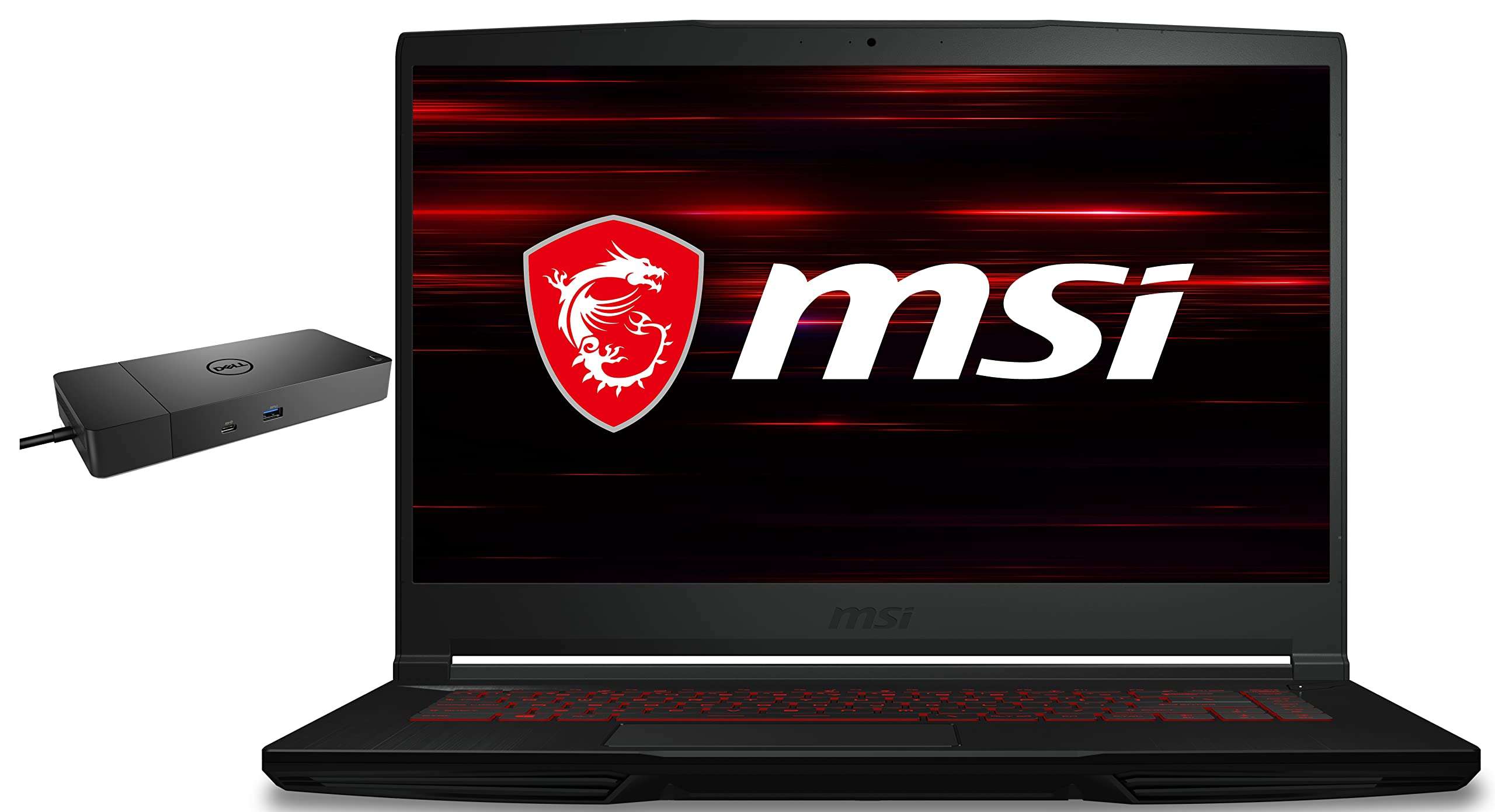 MSI GF63 Thin 10SCXR Gaming & Entertainment Laptop (Intel i5-10300H 4-Core, 64GB RAM, 512GB PCIe SSD + 2TB HDD, GTX 1650 [Max-Q], 15.6" 60Hz Win 11 Pro) with WD19S 180W Dock 1