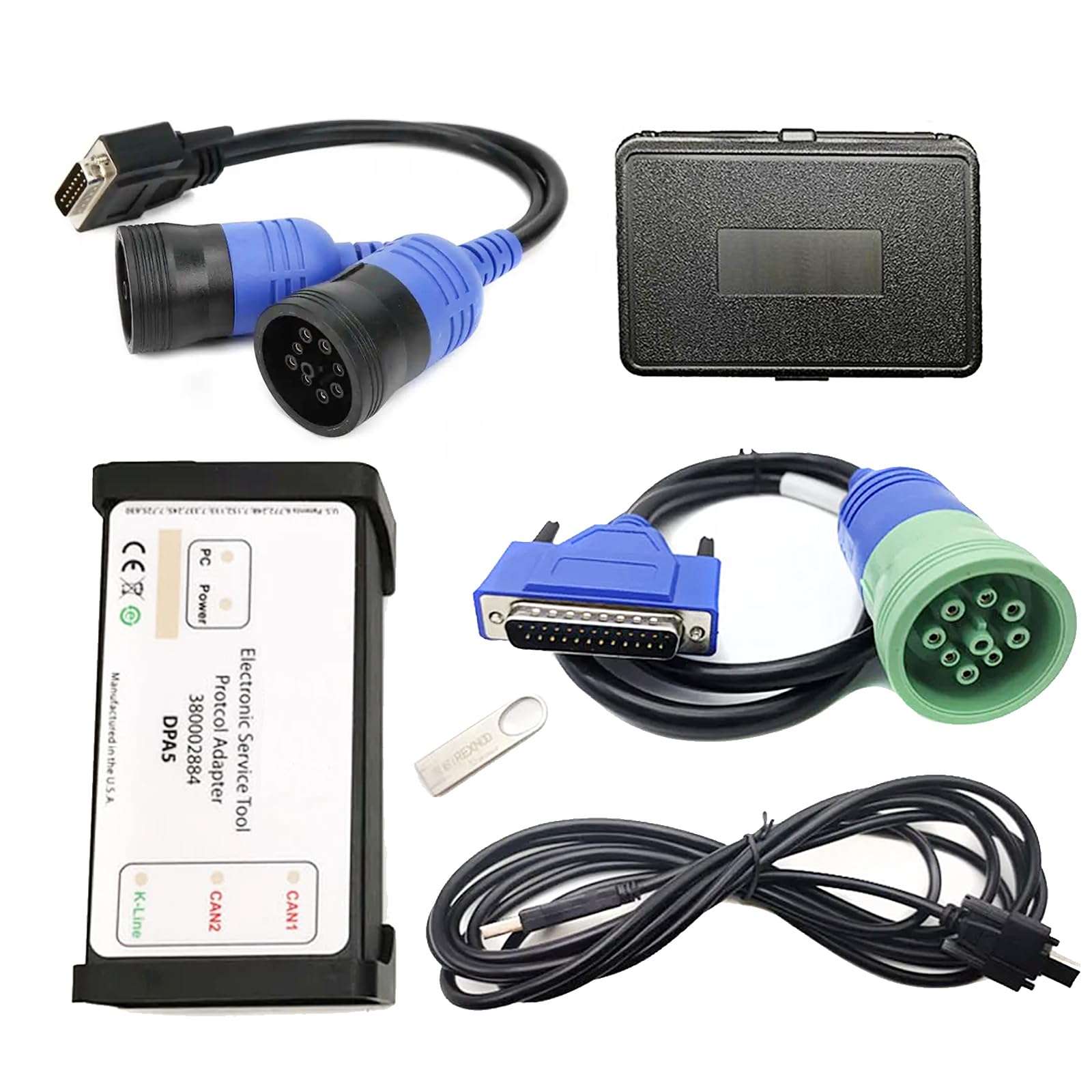 EST V8.7 V9.12 DPA5 Diagnostic Tool Kit 380002884 Dearborn Protocol Adapter 5 for Holland Electronic Service Tools, EST DPA5 Diagnostic Tool (dpa5 and est9.12) 1