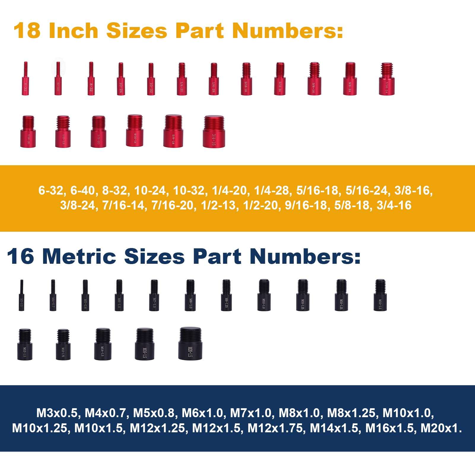 Upgraded Nut and Bolt Thread Checker, CRAFTFORCE 34 Pieces Thread Gauge Set (18 Inch & 16 Metric), Individually Placed in Portable Case for Quickly Checking Nuts and Bolts and Verifying The Size 3