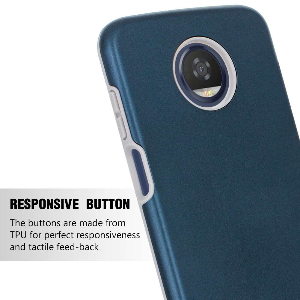 Moto Z3 Play Case,Moto Z3 Case,SENON Slim-fit Shockproof Anti-Scratch Anti-Fingerprint Protective Case Cover for Motorola Moto Z Play 3nd Gen 2018,Blue 4