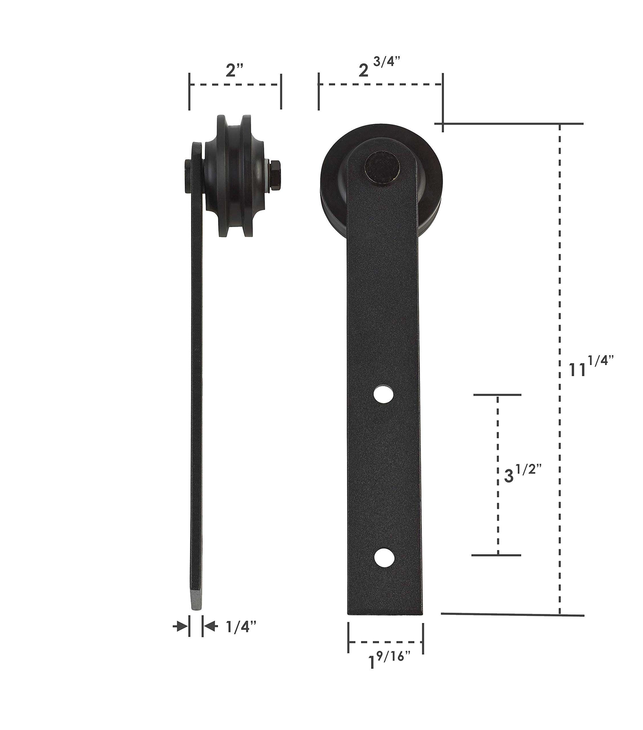 MJC & Company Low-Profile 6.6ft Sliding Barn Door Hardware Kit - Modern Wheel Hanger Design (Single Rail) Ultra-Quiet Operation - Easy to Follow Instructions 6