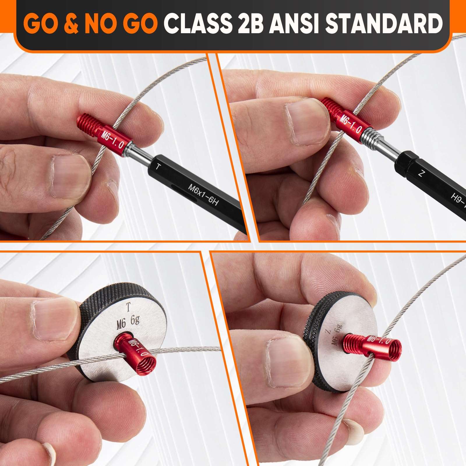 ASDFGHT Nut and Bolt Thread Checker - (44 Gauges) Aluminum Bolt and Nut Identifier Gauge - SAE and Metric Nut Bolt Size Gauge - Nut and Bolt Measurement Tool with Engraved Identification 5