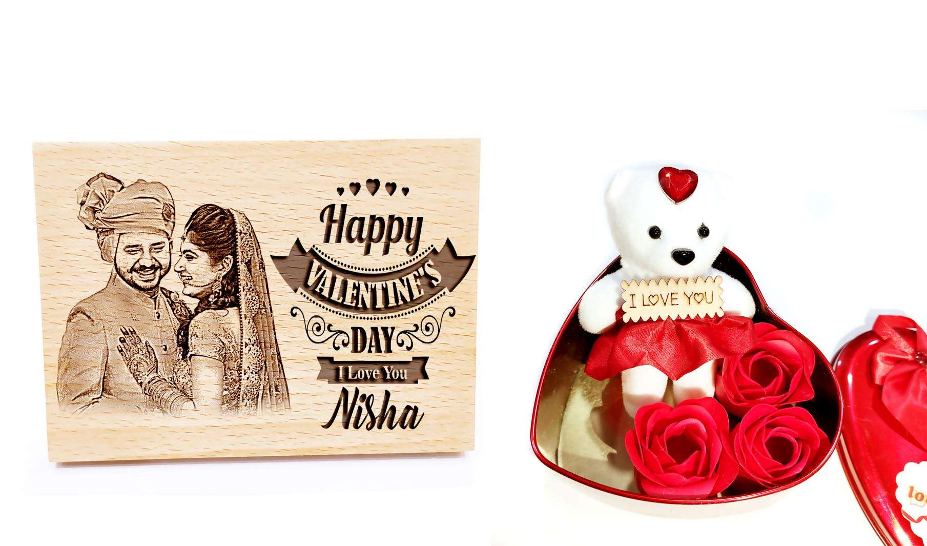 GFTBX Valentine's Day Gift Combo for Boys or Girls (Wood-12x10cm) 1