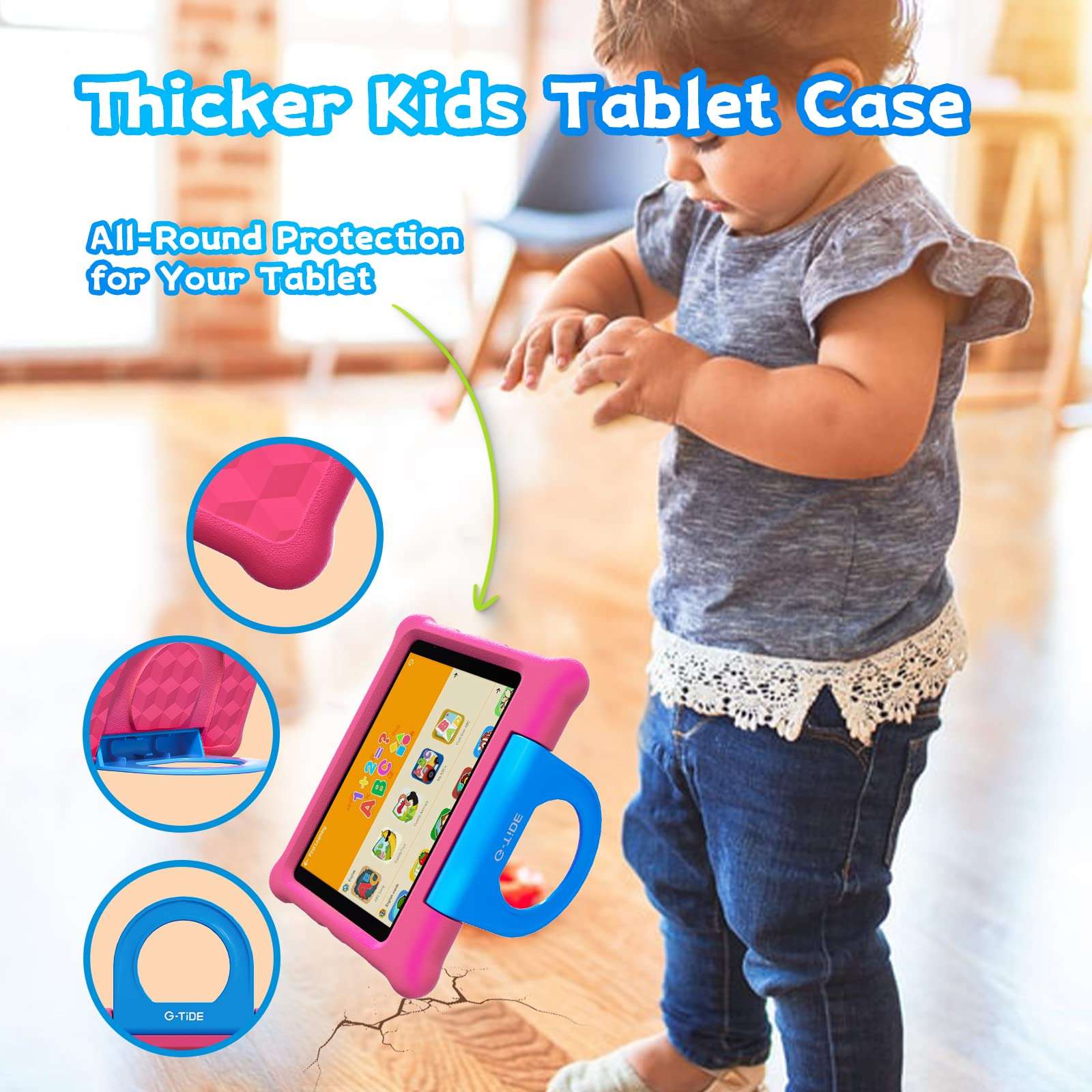 G-TiDE Kids Tablet, 8 inch Tablet for Kids, 5100mAh Big Battery, 2GB+32GB Learning Tablets, 5MP Dual Camera, Fun Kids App - KLAP, Parental Controls, Screen Protector, Toddler Tablets Case, Pink 6
