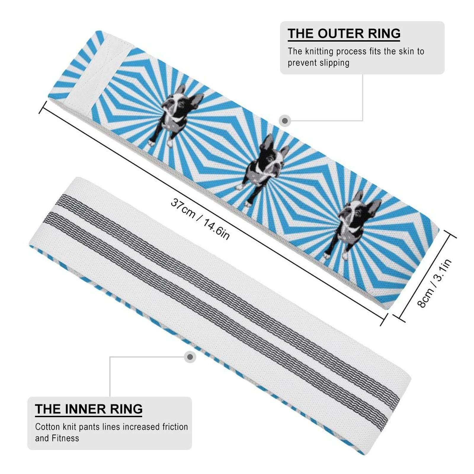 Boston Terrier Resistance Bands Yoga Straps for Stretching for Pilates Workout Bands for Home Gym 3