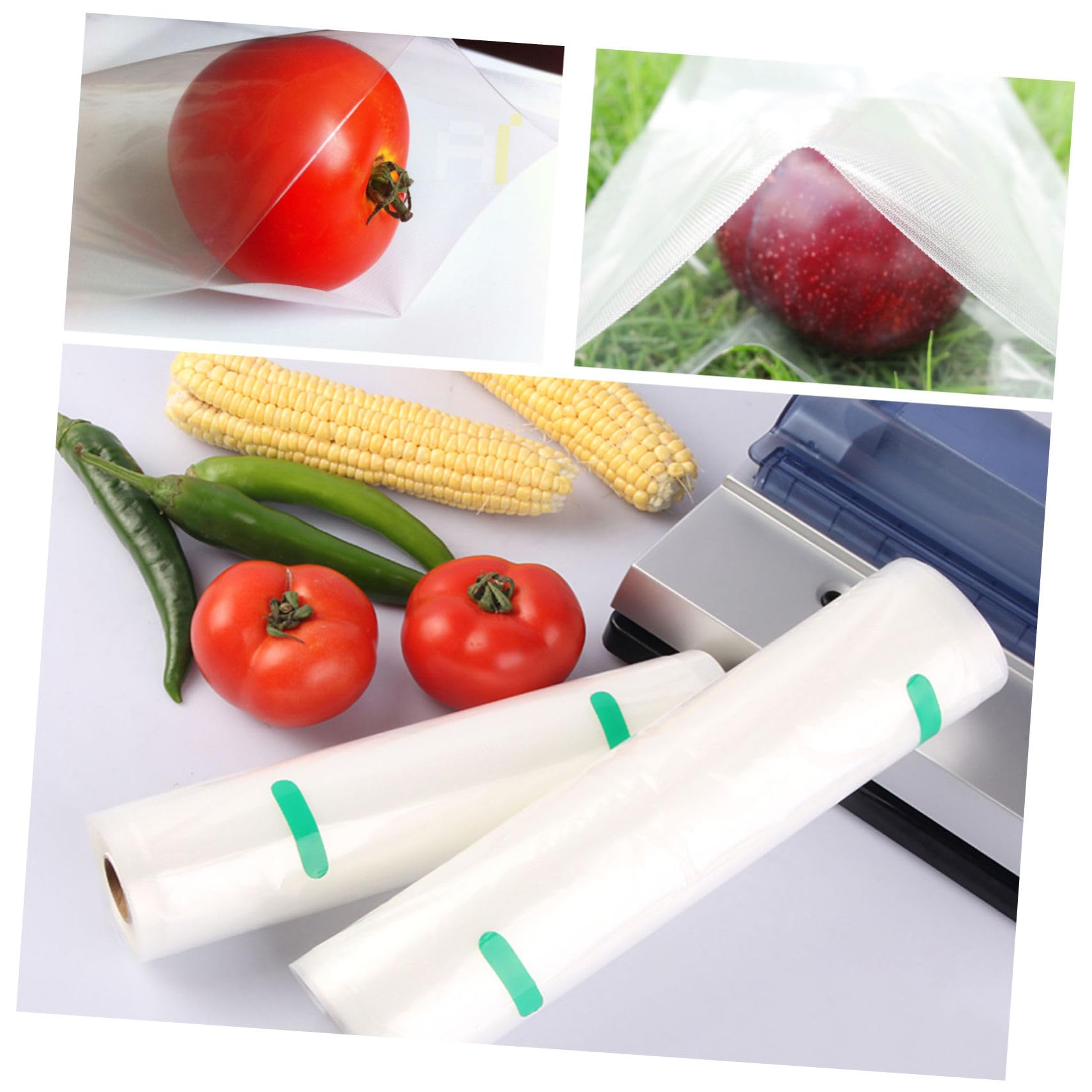 WHAMVOX 20x500cm Embossed Vacuum Sealer Bags Food Storage Containers Seal in Freshness