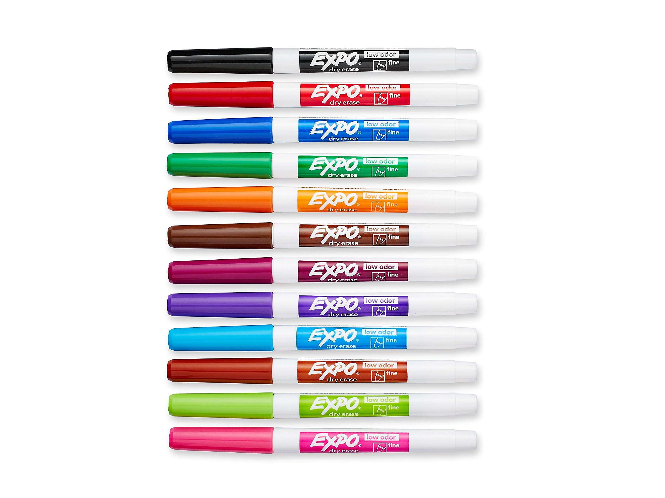 EXPO 86603 Low Odor Dry Erase Marker Fine Point Assorted 12/Set 2