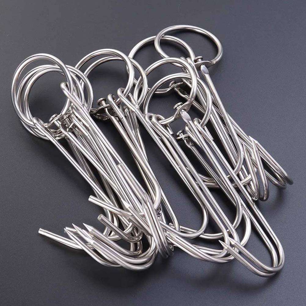 Yardwe 10Pcs Poultry Hanging Hook Stainless Steel Pork Hooks Meat Hook Heavy Duty for Bacon Roast BBQ Grill Hanger Cooking Tools 4