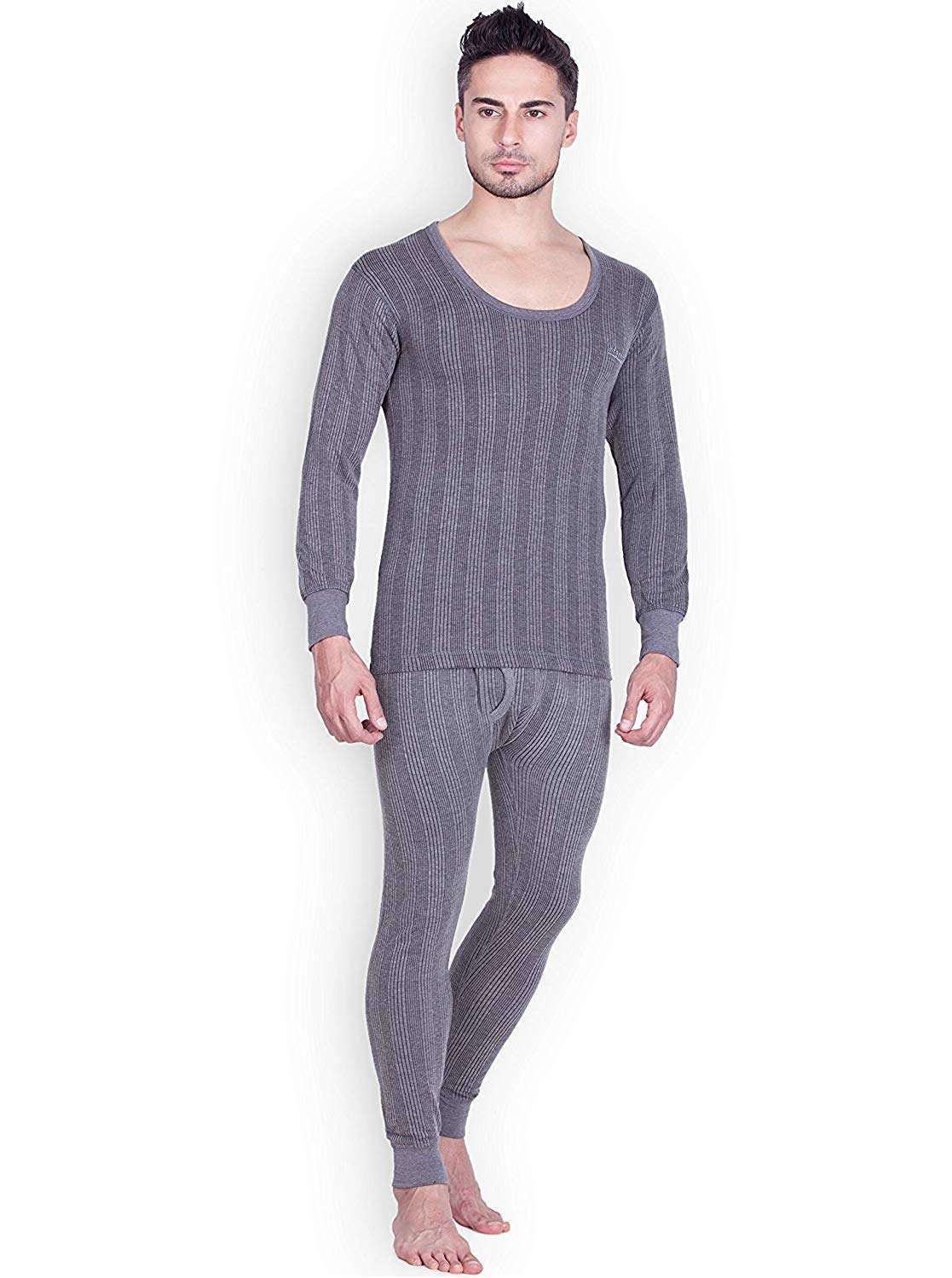 Lux Cozi Inferno Men's Cotton Thermal Set (Grey, 95)