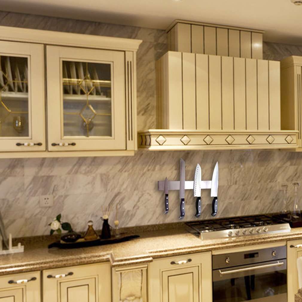 AOMAG 14-Inch Stainless Steel Magnetic Knife Bar with Multi-Purpose Functionality as a Knife Holder, Knife Strip, Magnetic Tool Organizer, Art Supply Organizer & Home Organizer 5