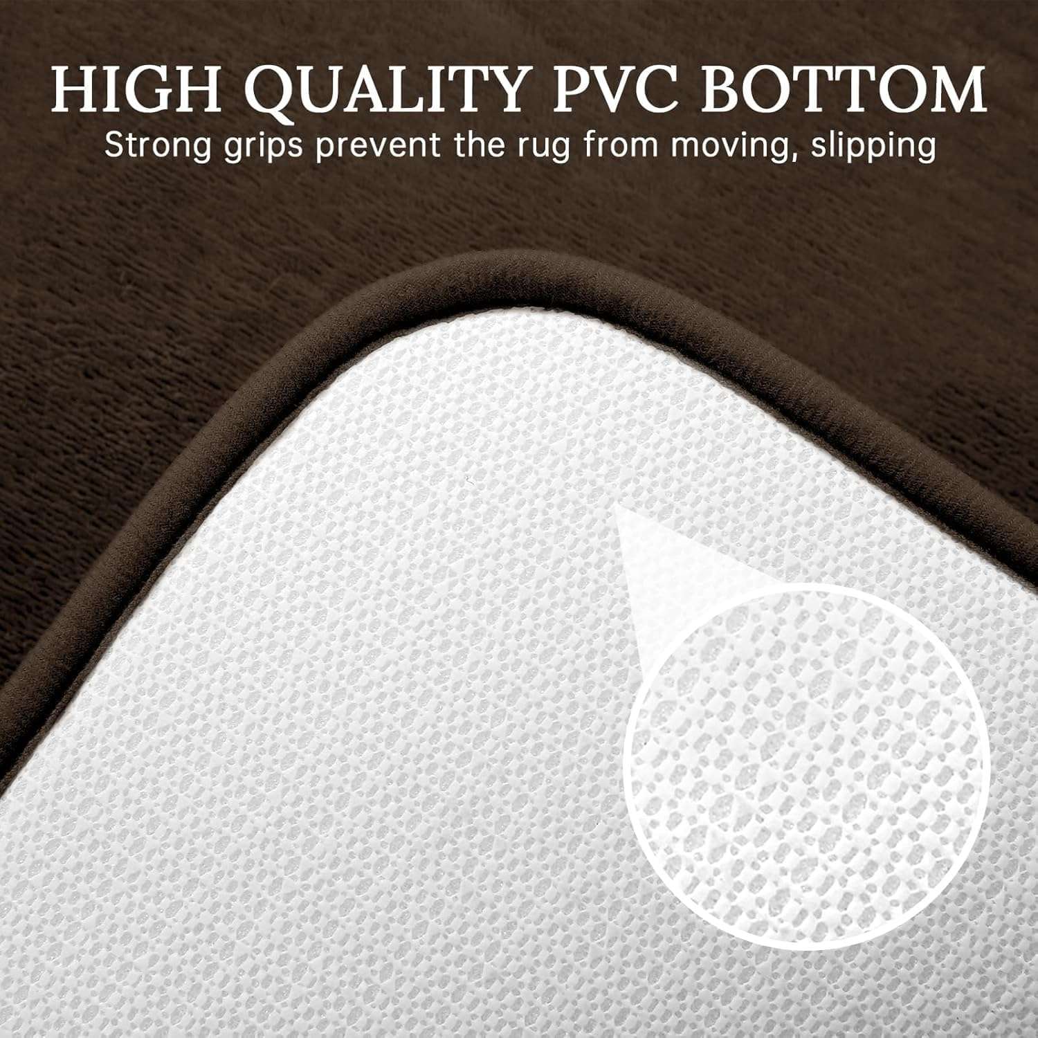 NTBAY Bath Mat Runner Long Narrow Bathroom Rug Memory Foam Microfiber Bathroom Carpet Non Slip Soft Absorbent Washable Bathrug, Brown - 16" x 47" 4