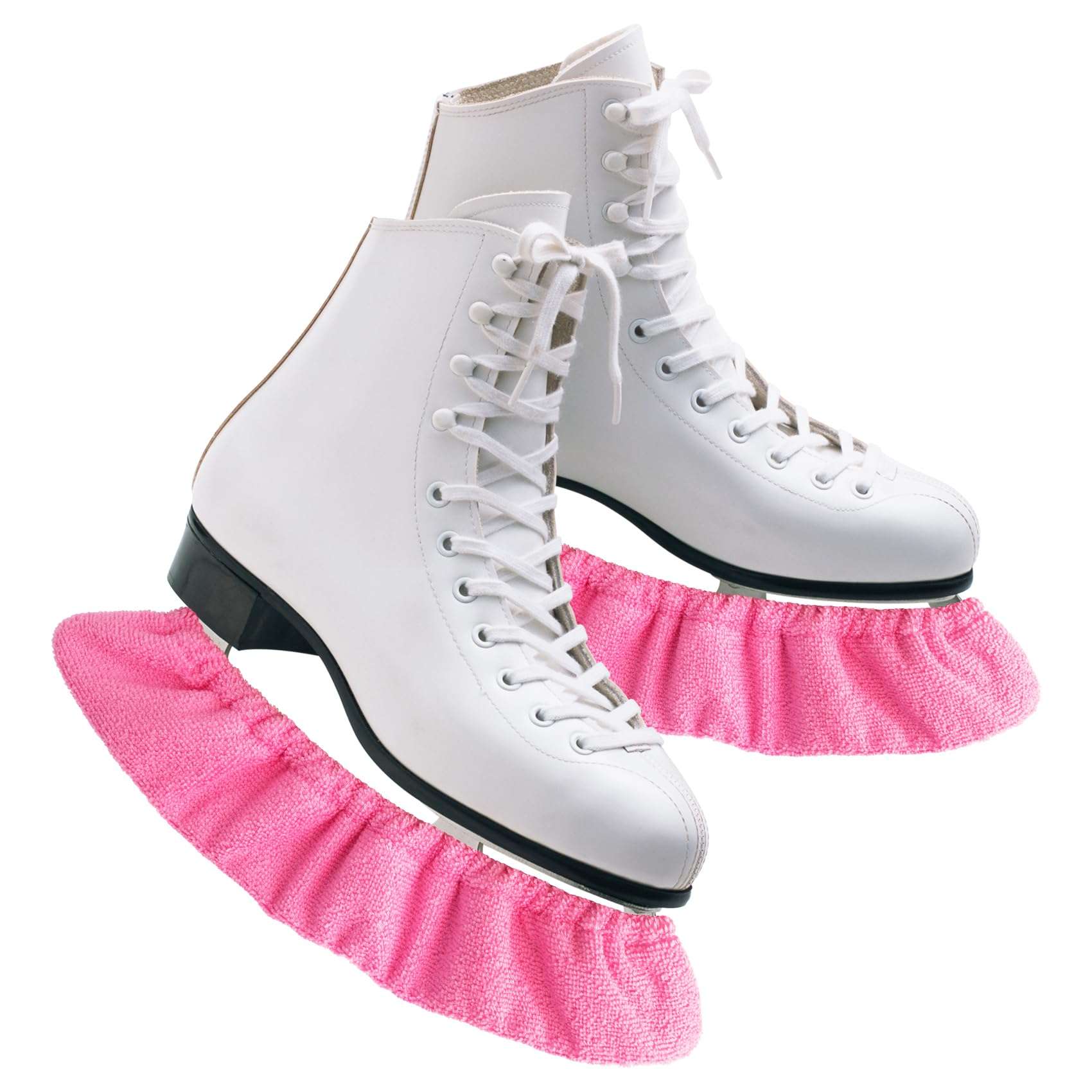 Cuayaes Ice Skate Guards,Soft Ice Skate Blade Covers,Figure Skate Guards Youth Hockey Skate Guards,Elastic Figure Skating Soakers Blades Protector Cover for Girls Boys（Rose Red） 1