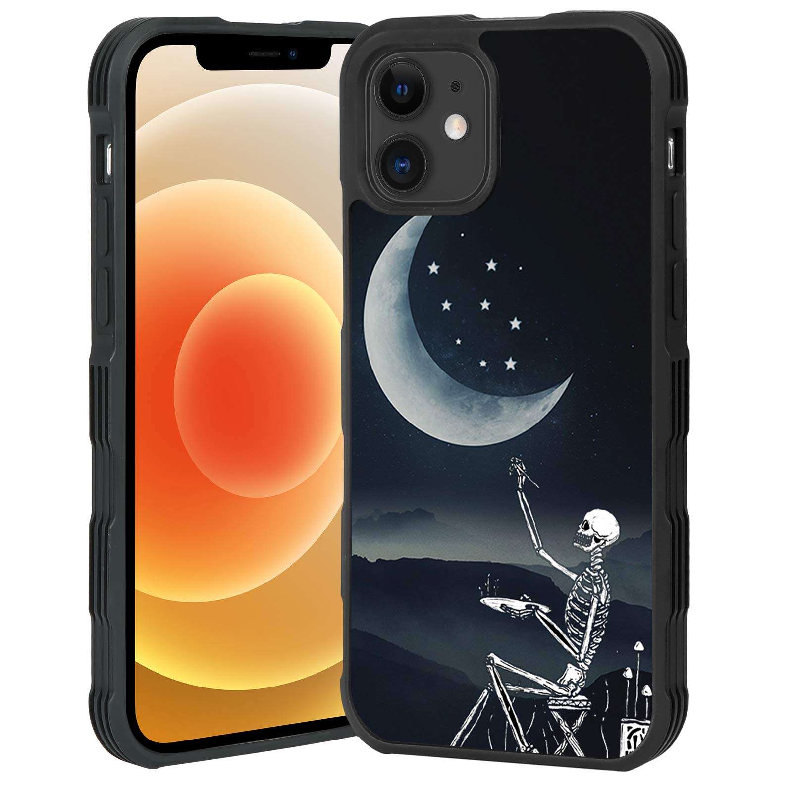 OOK iPhone 12 Mini Case Skull Pattern Anti-Slip Bumper Case Protective Shockproof Cases Phone Cover Compatible for iPhone 12 Mini 1