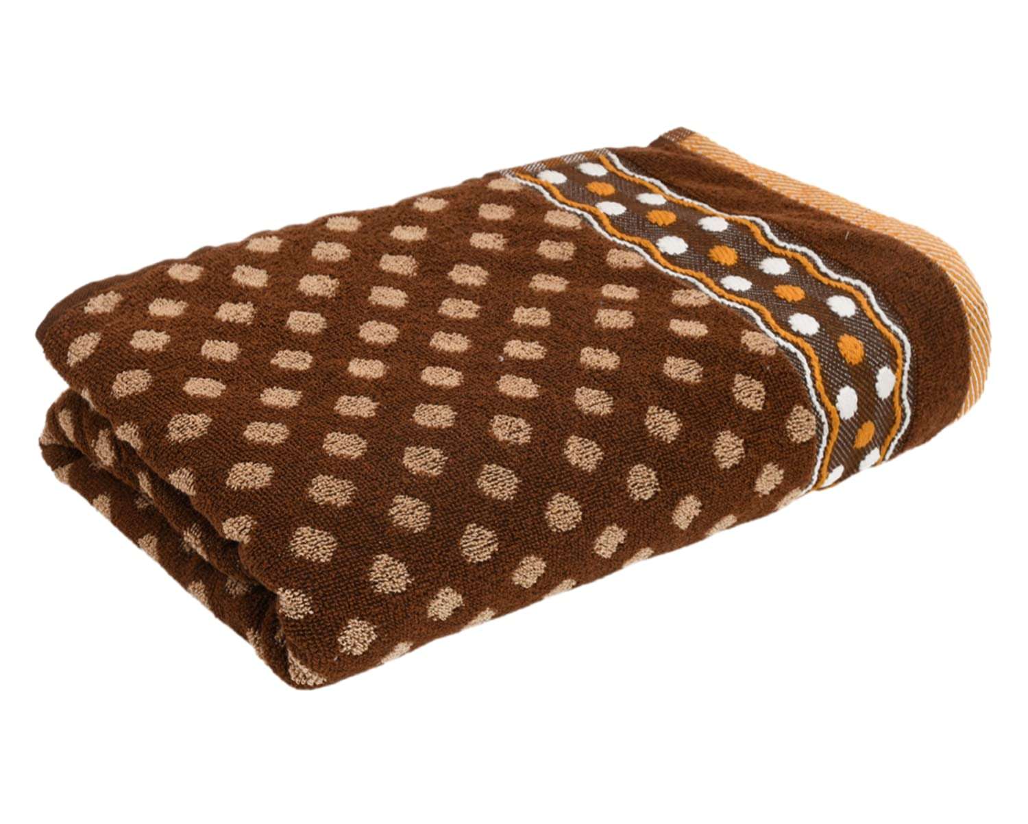 Heart Home Dot Printed Super Soft, Fluffy, and Absorbent Cotton Bath Towel, 30"x60" - Pack of 2 (Blue & Brown)-50HH01804 4